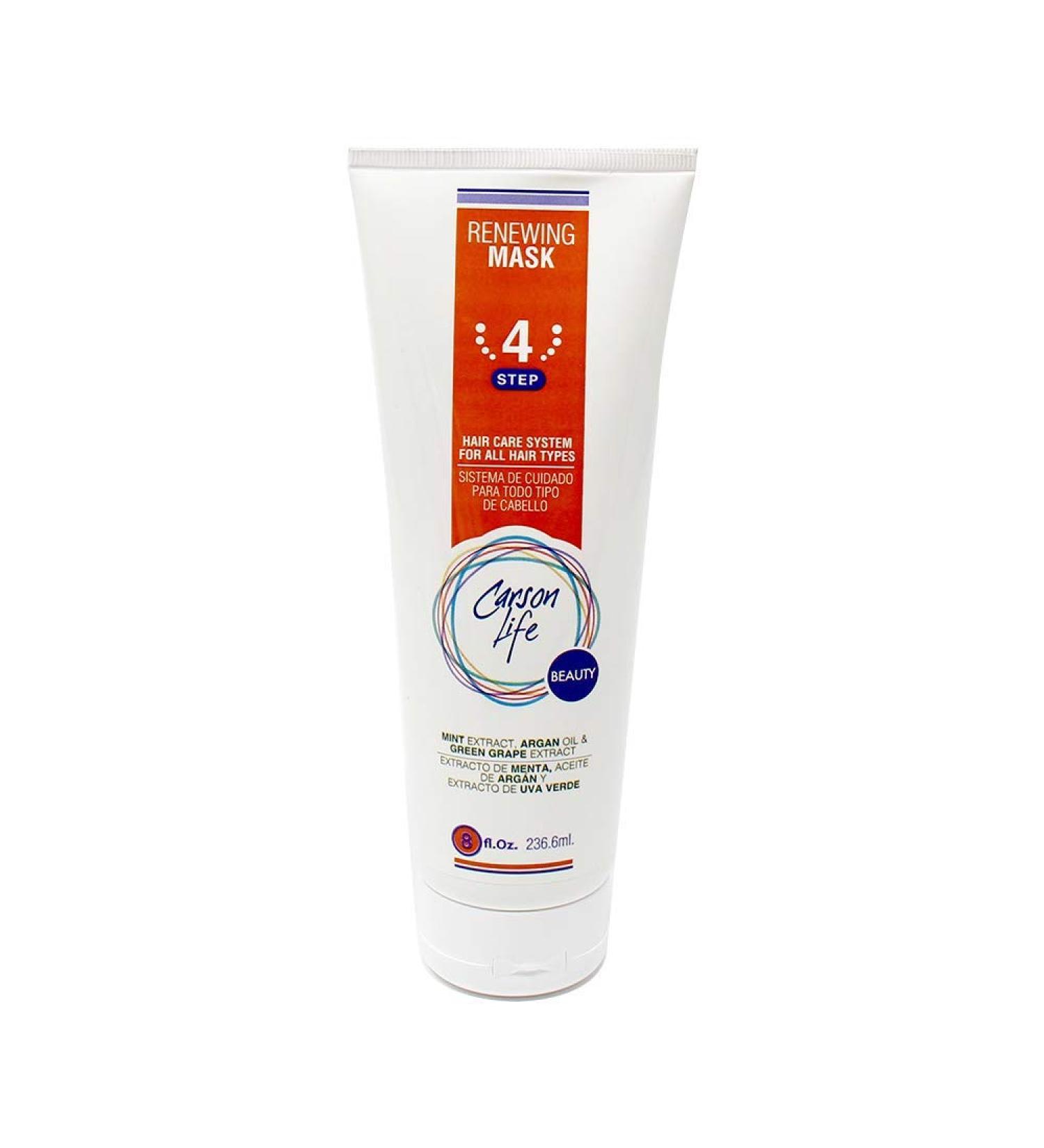 Carson Life Color Treated Hair Renewing Mask - 8 Oz - Mint Extract, Argan Oil & Green Grape Extract - Soft, Shiny, Easy to Manage Hair - Controls Knots - Men & Women - All Hair Types - Buy Online on SooperMarket.com