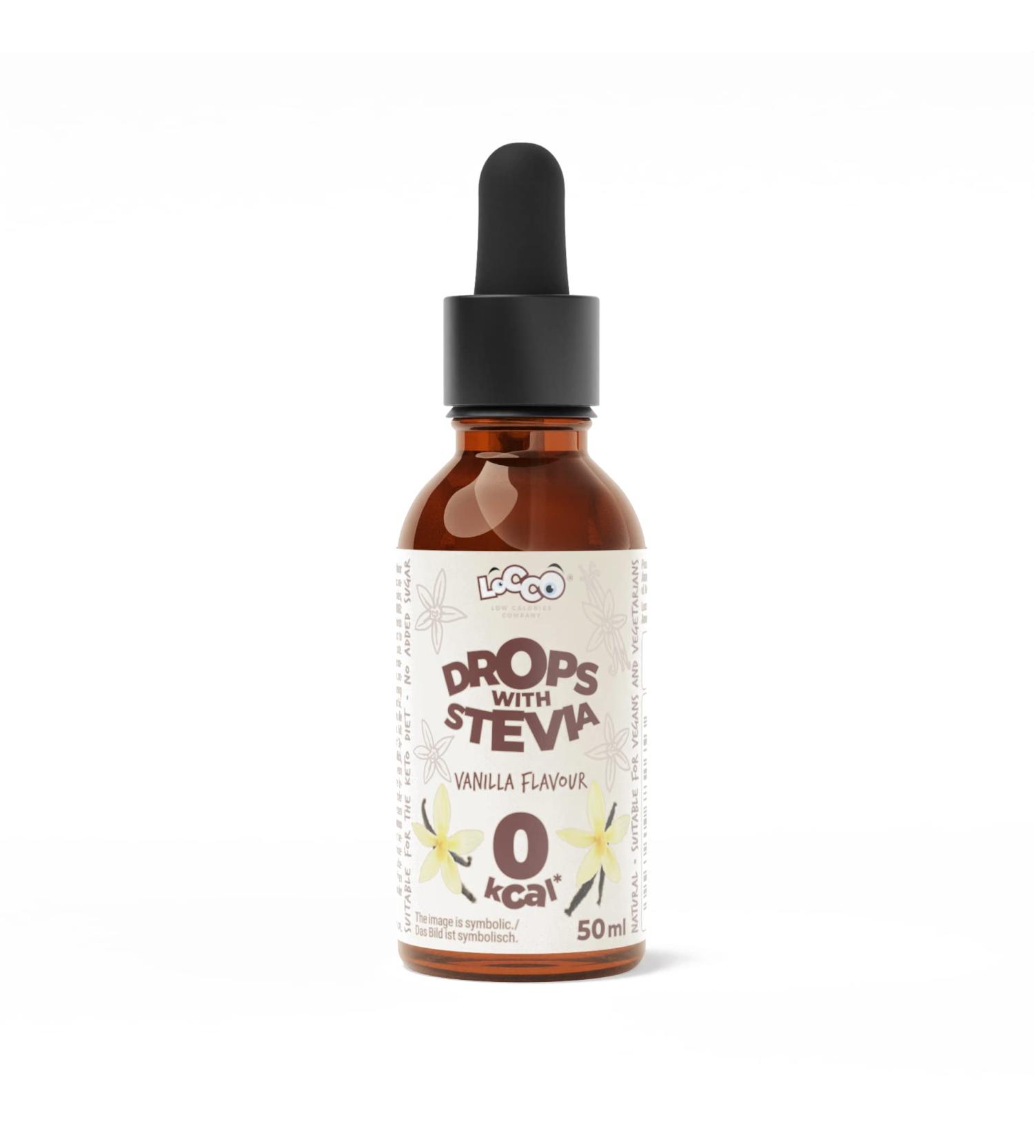 Locco Stevia Sweetening Drops - Vanilla Flavor | 0 Calorie, Preservative-free | Ideal for Keto, Vegan, Diabetic Diets - Buy Online on SooperMarket.com