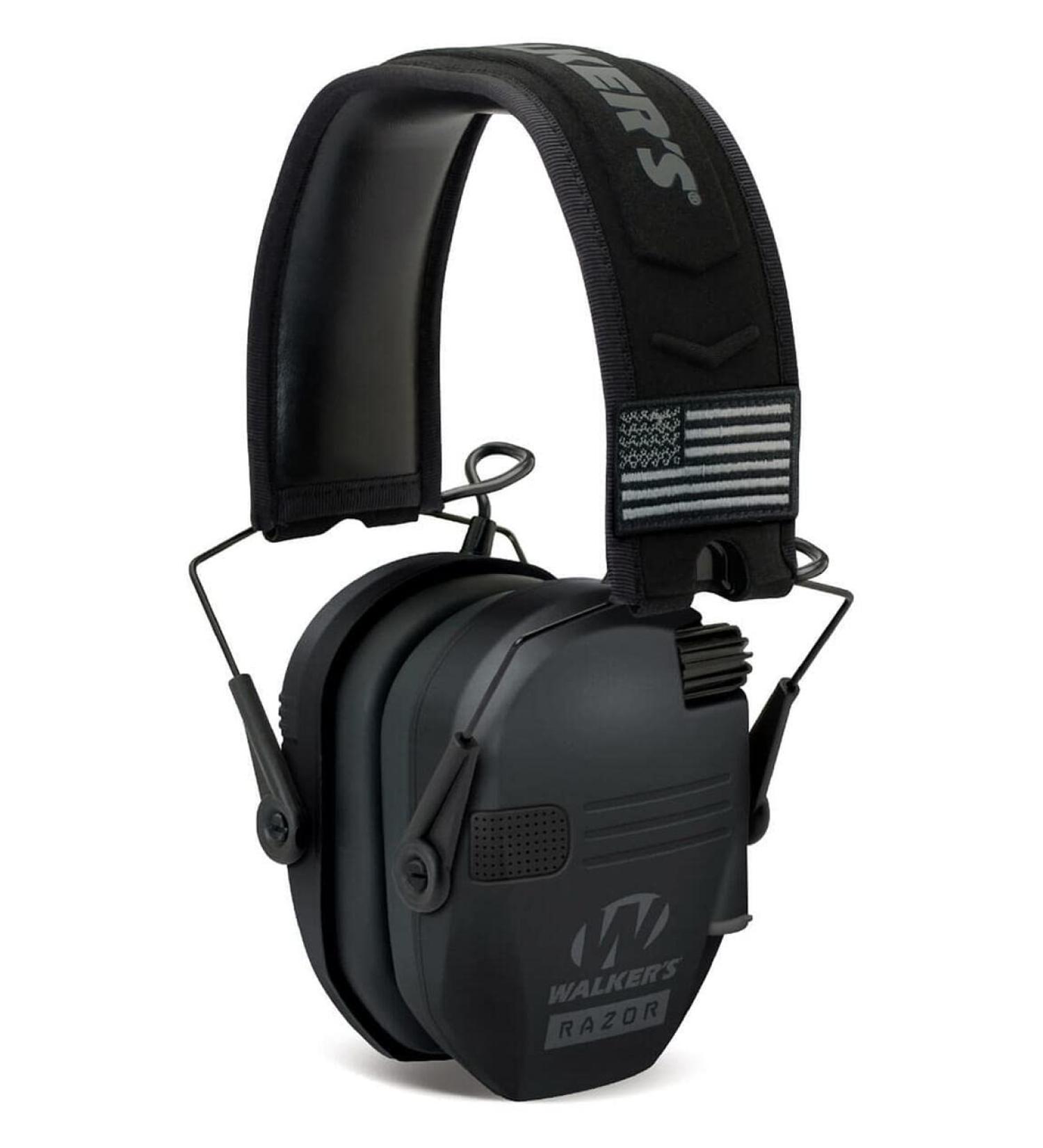Walkers Razor Slim Electronic Muff - Black Patriot - Noise Reduction Ear Protection - Buy Online on SooperMarket.com