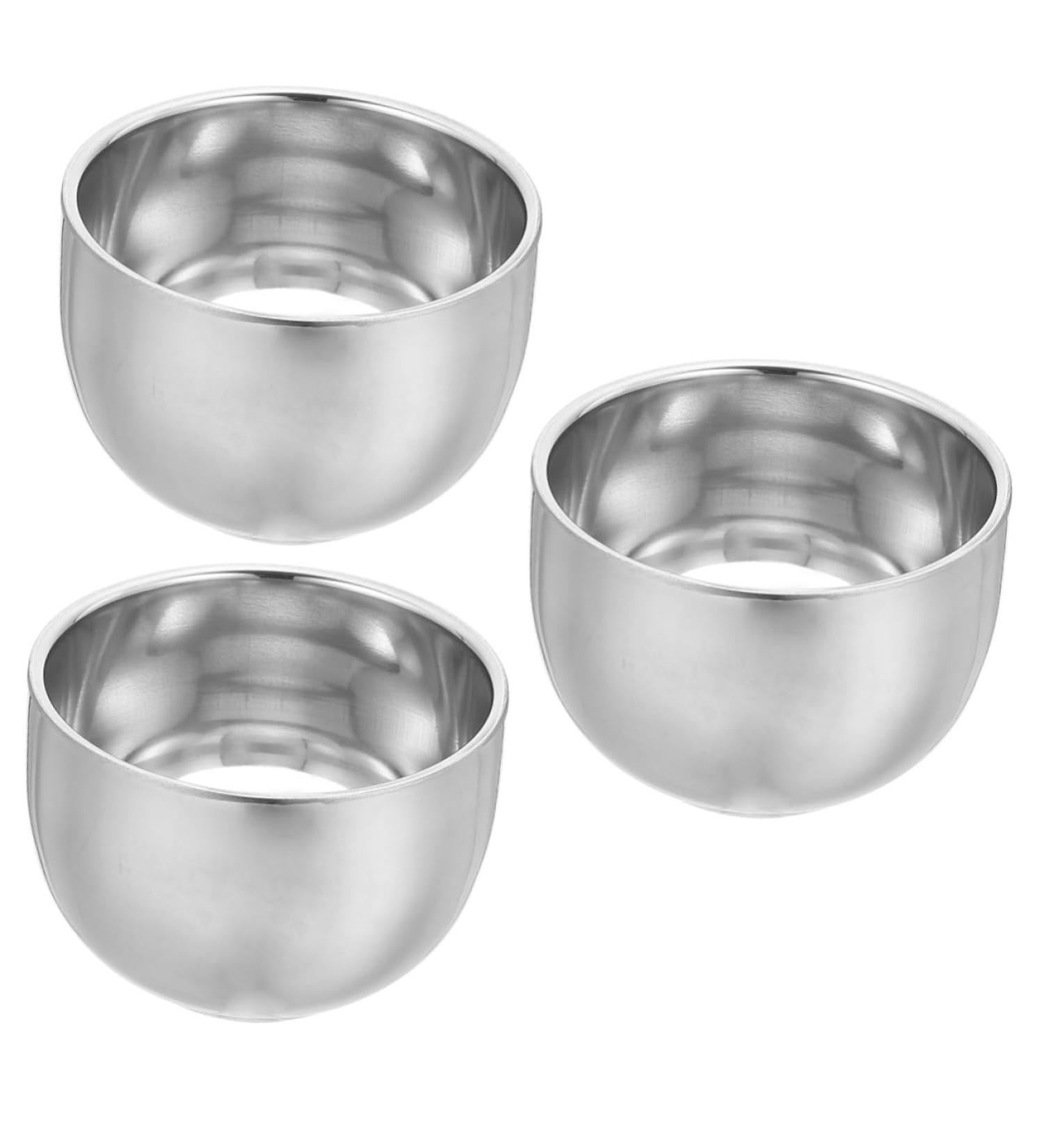 Beaupretty 3ST Professional Shaving Foam Cups - Double-Walled Stainless Steel Beard Kit for Men | International Shipping Available - Buy Online on SooperMarket.com