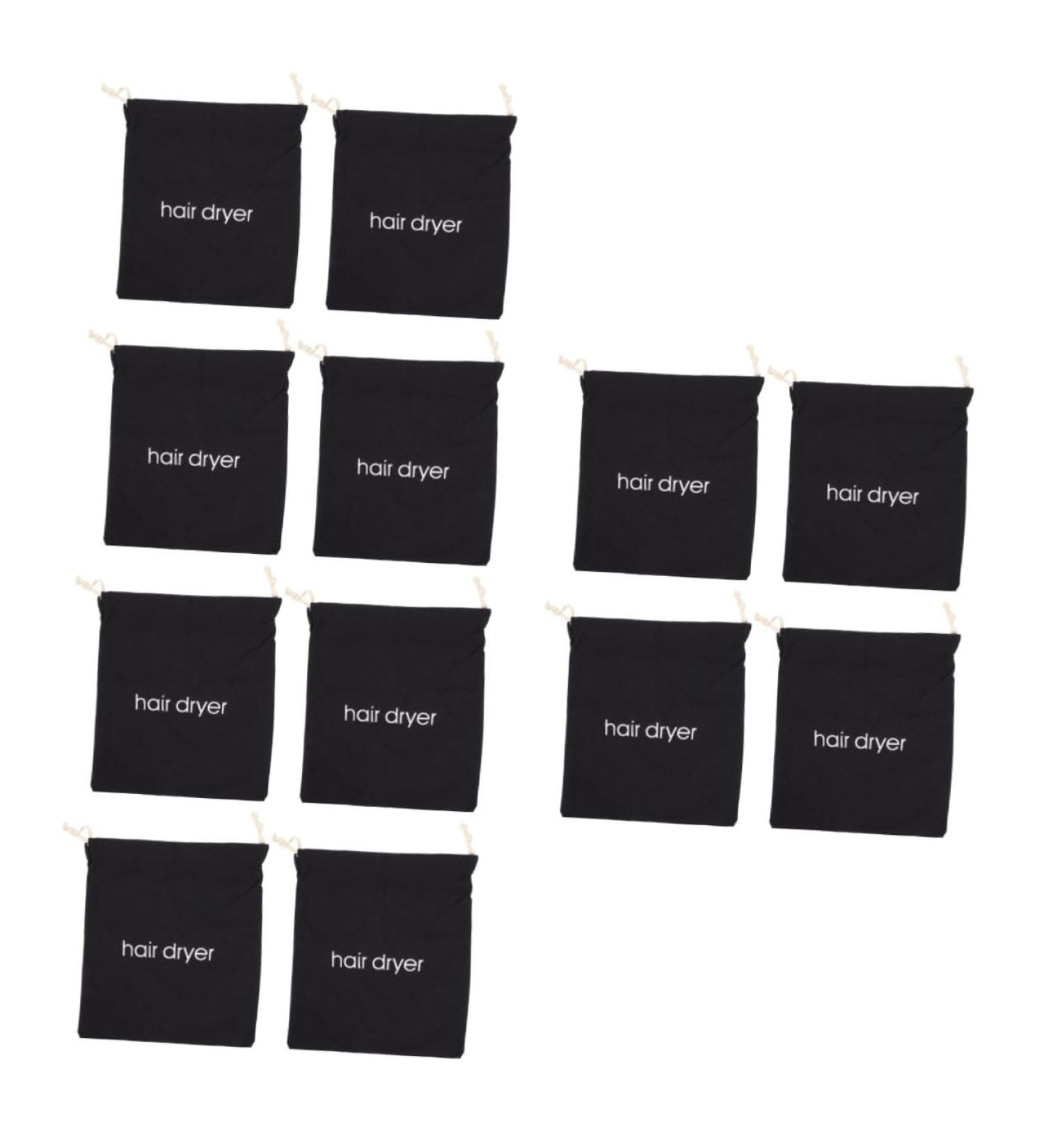 HAPINARY 12 Pcs Hair Dryer Storage Bag Travel Organizer Pouch Drawstring Storage Bag Hair Bag Fabric Black - Buy Online on SooperMarket.com
