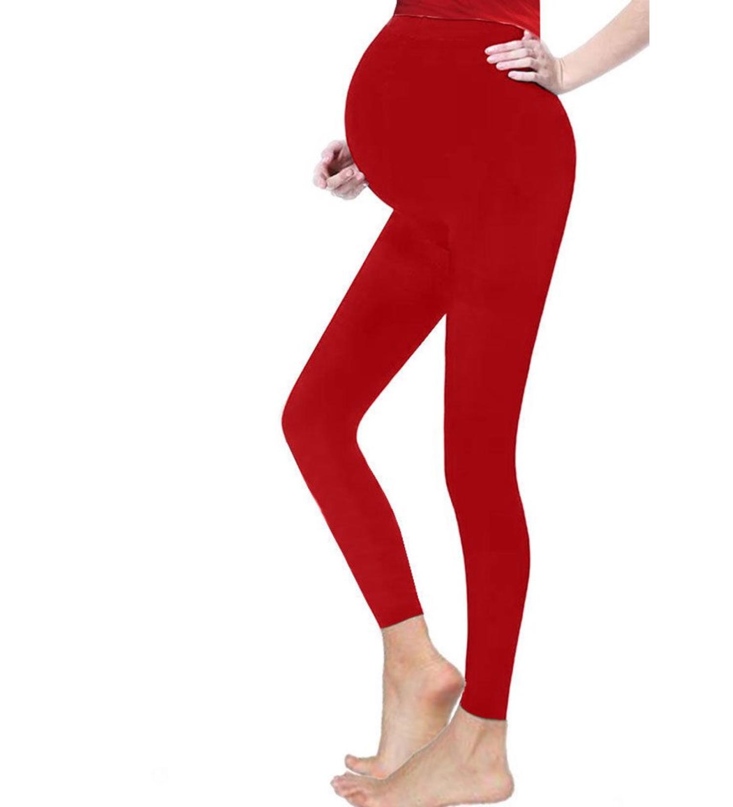 Crazy Chick Ladies Maternity Over Bump Red Leggings - Full Ankle Length, Stretchy & Adjustable - Buy Online on SooperMarket.com