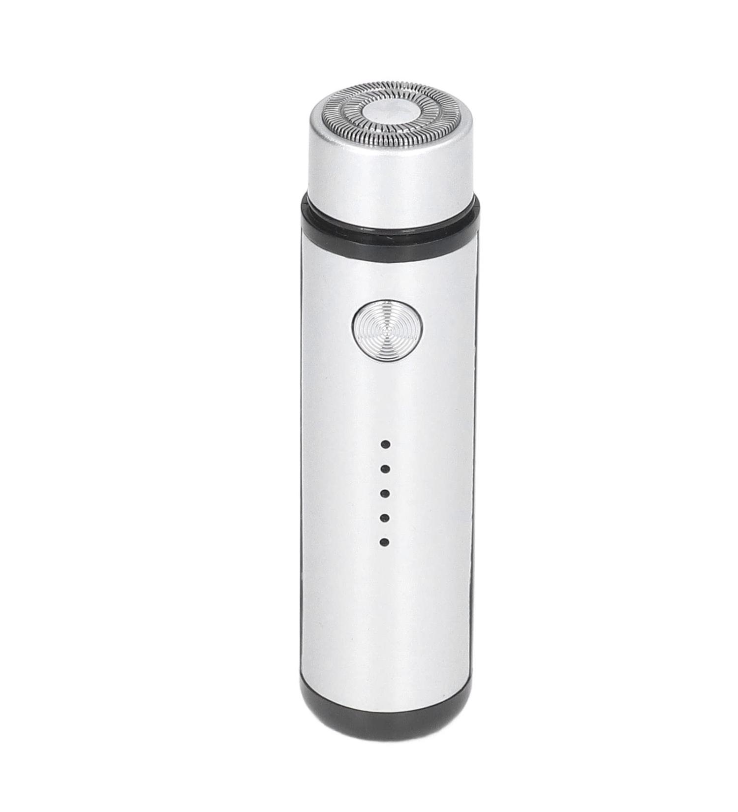 Portable Mini Electric Shaver for Men - USB Power Close Shave & Flannel Bag Included - ABS Stainless Steel (Silver - Buy Online on SooperMarket.com