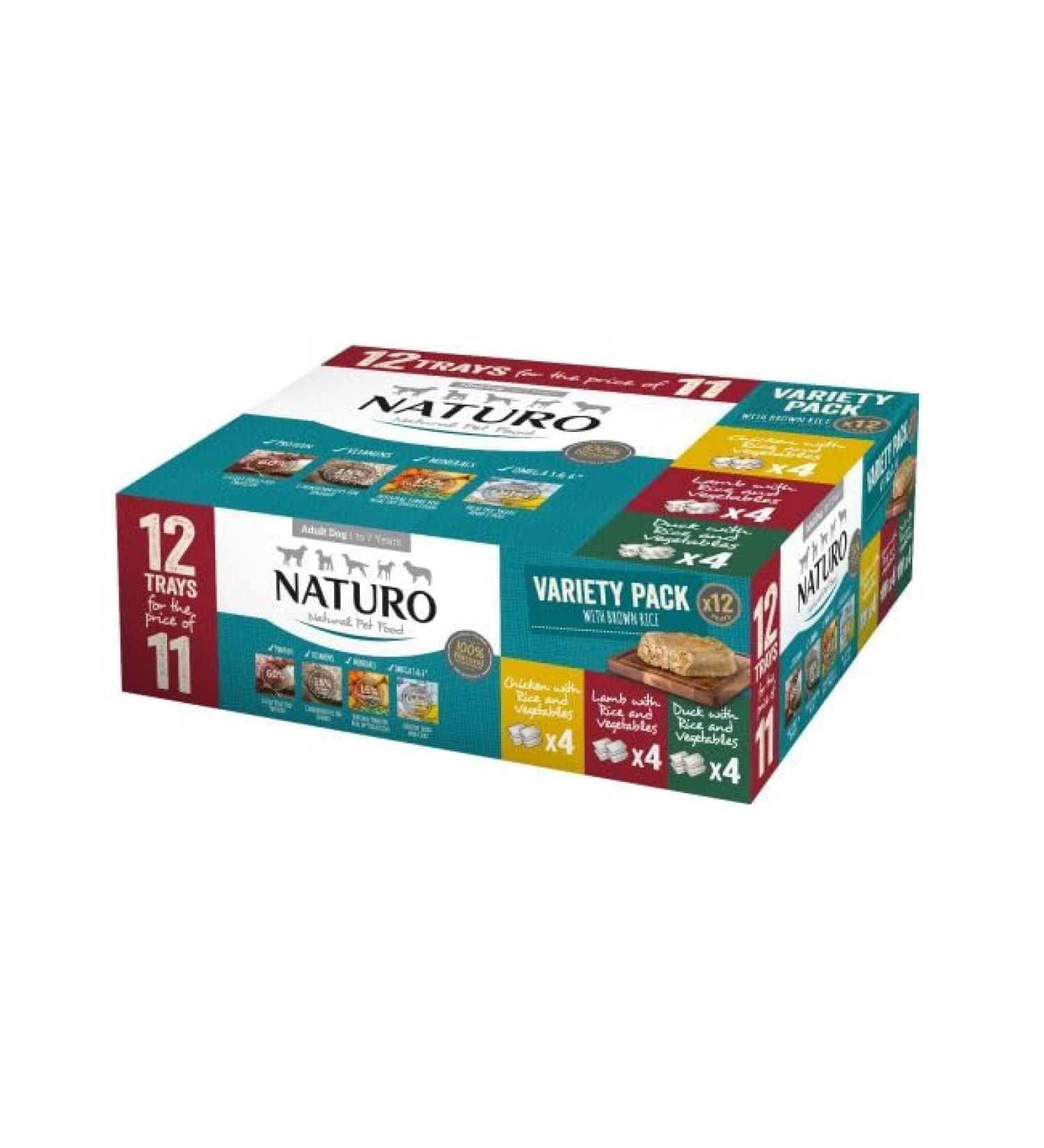 Naturo Adult Variety with Rice & Veg Trays 12 for 11 x 400g - Buy Online on SooperMarket.com