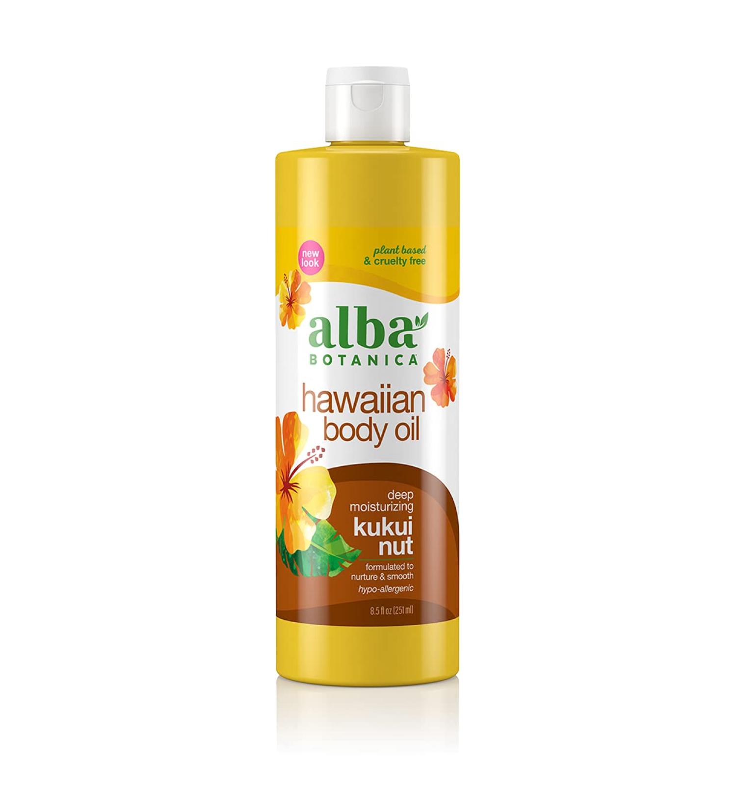 Alba Botanica Hawaiian Body Oil Kukui Nut 8.5 fl oz - Nourishing Moisturizer - Buy Online on SooperMarket.com