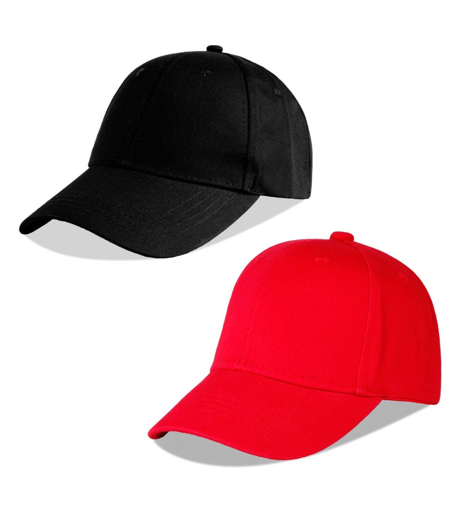 LANGZHEN 100% Cotton Kids Plain Baseball Cap Hat - Adjustable Sun Hat for Girls Boys 2-4 Years (Black+Red) - Buy Online on SooperMarket.com