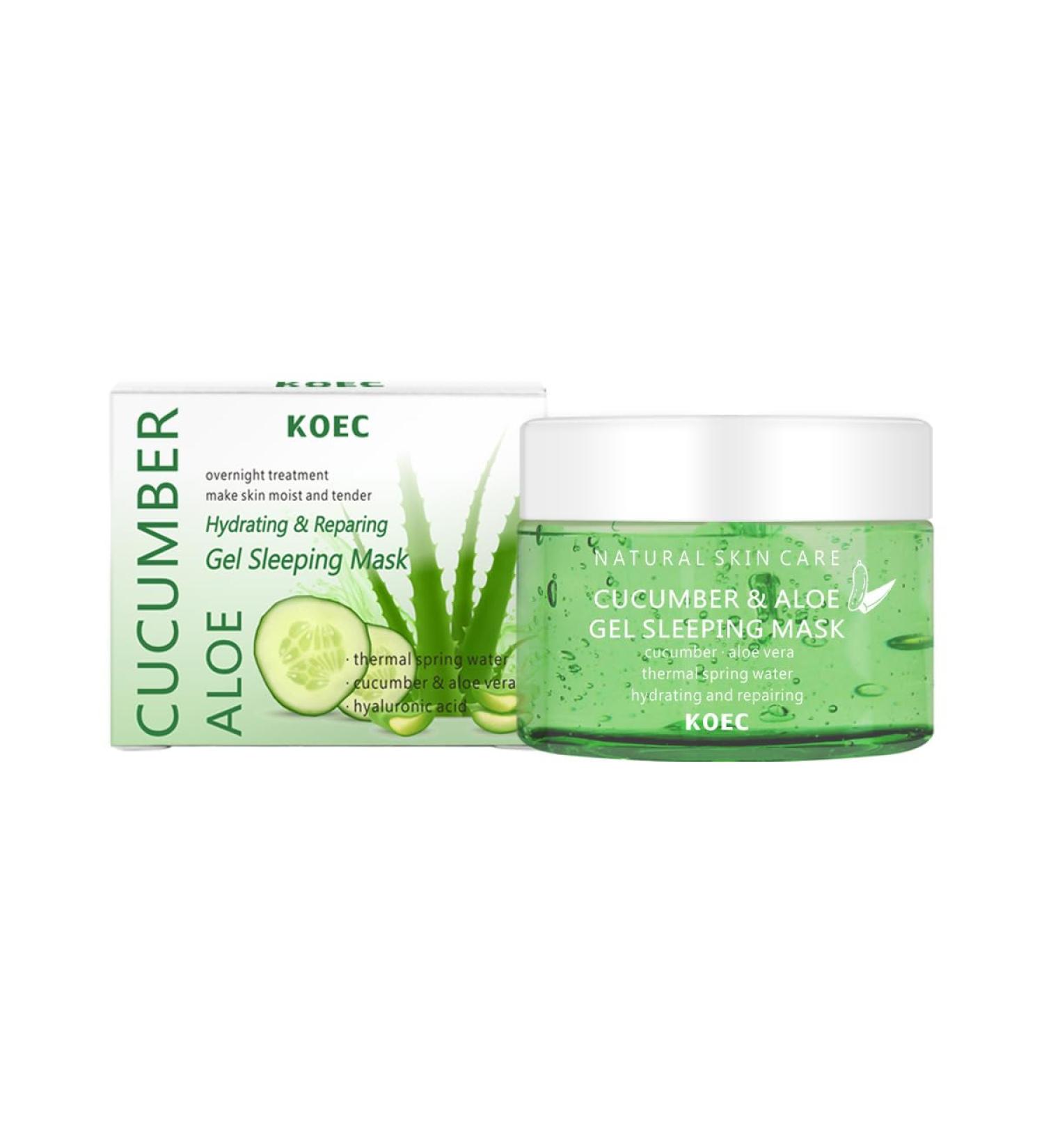 Hydrating Hyaluronic Acid Face Mask | Cooling Gel with Cucumber Extract | Overnight Moisturizer for All Skin Types | Deep Hydration & Acne Improvement - Buy Online on SooperMarket.com