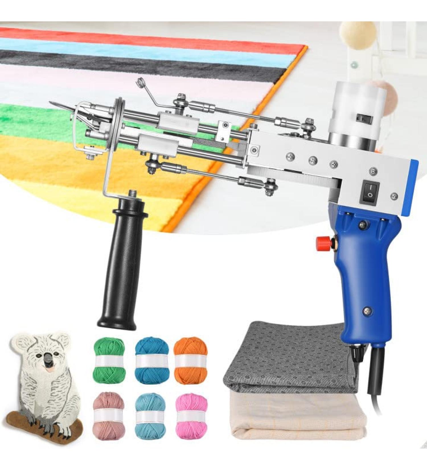 TOPQSC Tufting Gun 2 in 1 Cut Pile Loop Pile - Blue | Rug Making Machine Kit for Weaving Flocking Rug - Buy Online on SooperMarket.com