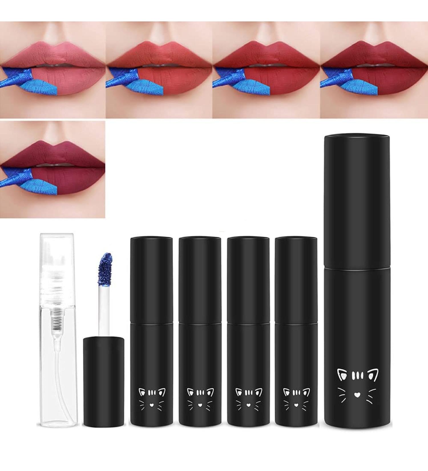 Peel and Reveal Lip Stain Kit - 5 Colors | Long Lasting Lip Tint Set | Waterproof Liquid Lipstick | Non-Stick Cup Formula | Includes 5ML Spray Bottle - Buy Online on SooperMarket.com