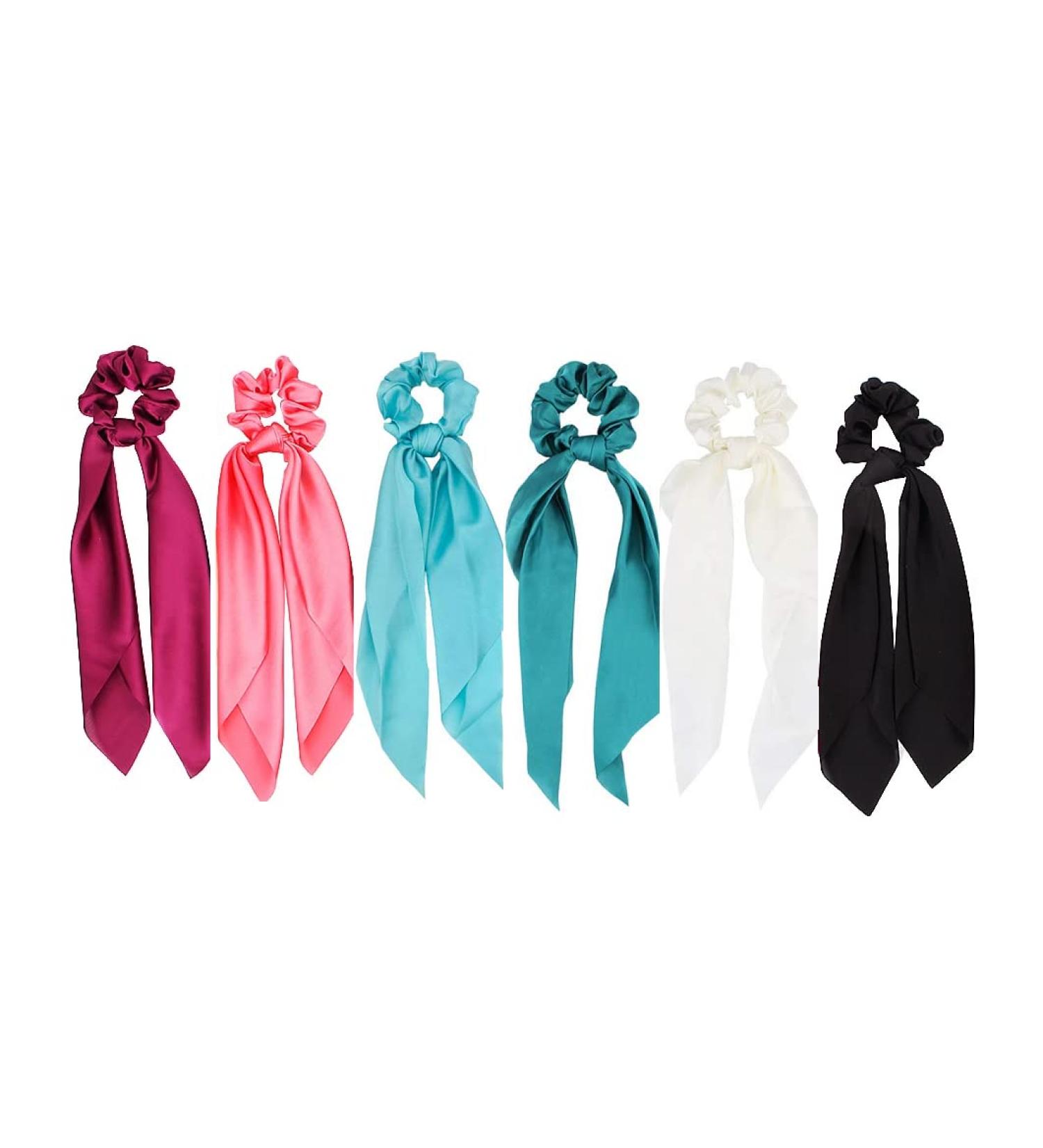 Hair Scarf Scrunchies Bow Scrunchies for Hair Chiffon Floral Scarf BowPonytail Holder for Women Girls (liangA) - Buy Online on SooperMarket.com