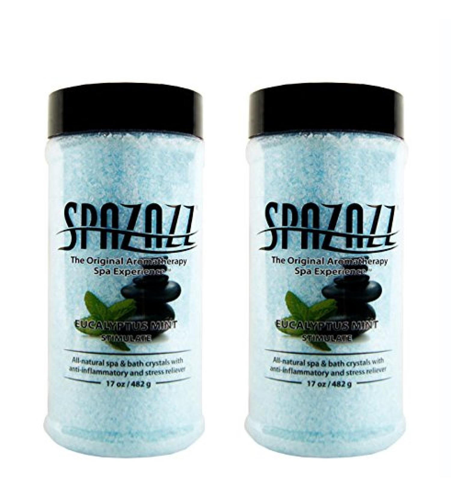 Spazazz Aromatherapy Spa and Bath Crystals Originals (Eucalyptus Mint 17 oz (2 Pack))