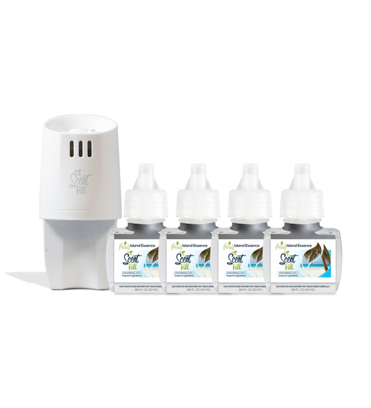 Scent Fill Island Essence Plug-in Air Freshener Starter Kit | 4 Refills + Diffuser | International Shipping Available - Buy Online on SooperMarket.com