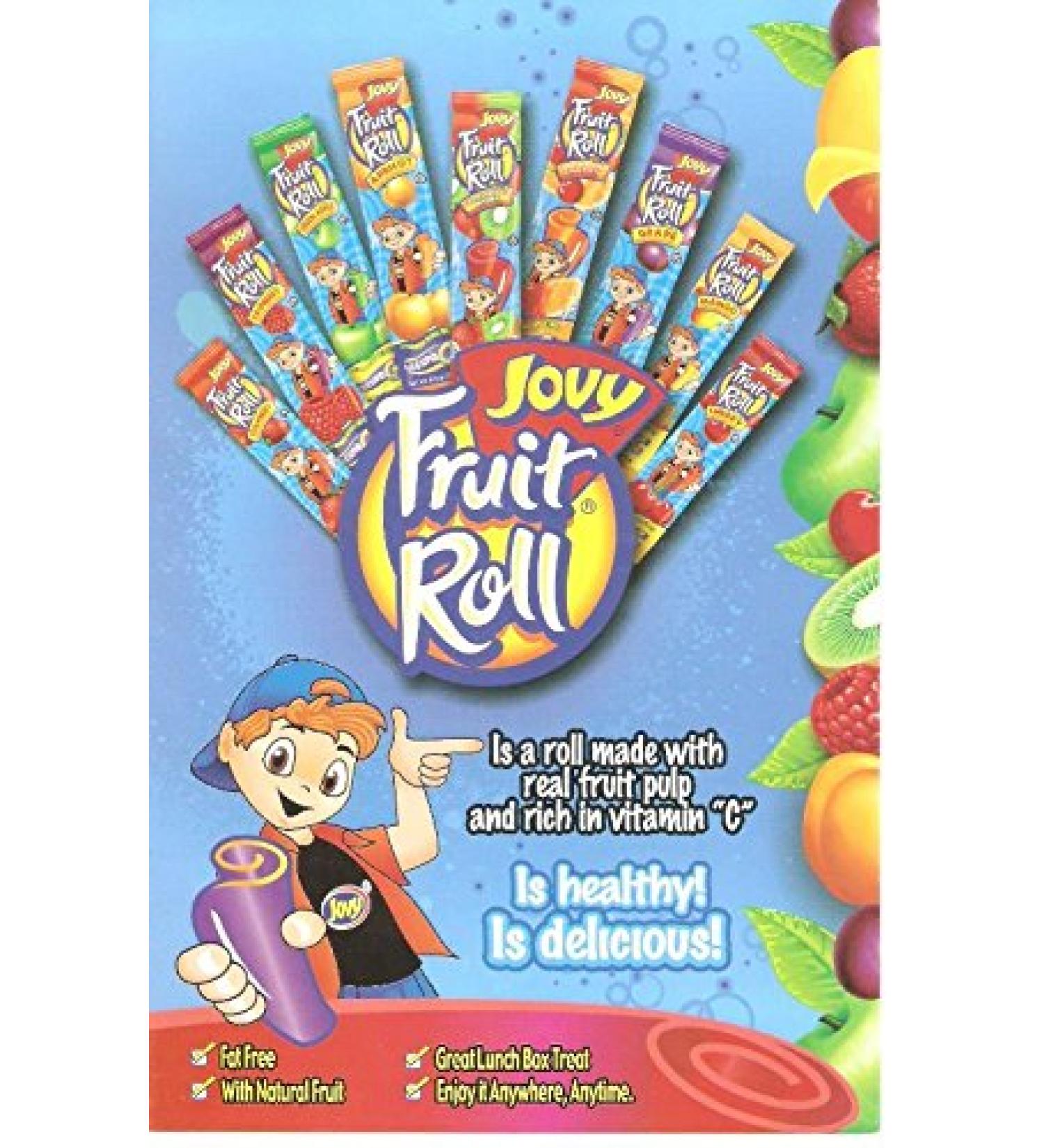Jovy Fruit Roll Snacks Variety Pack - 7 Flavors (Cherry, Raspberry, Strawberry, Watermelon, Grape, Green Apple, Mango) - 0.75oz each - Buy Online on SooperMarket.com