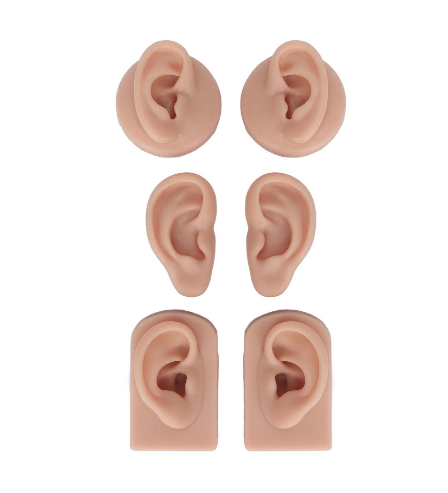 3 Pairs of Silicone Ear Models for Otoplasty & Acupuncture - Soft Flexible Jewelry Display & Piercing Practice - Buy Online on SooperMarket.com