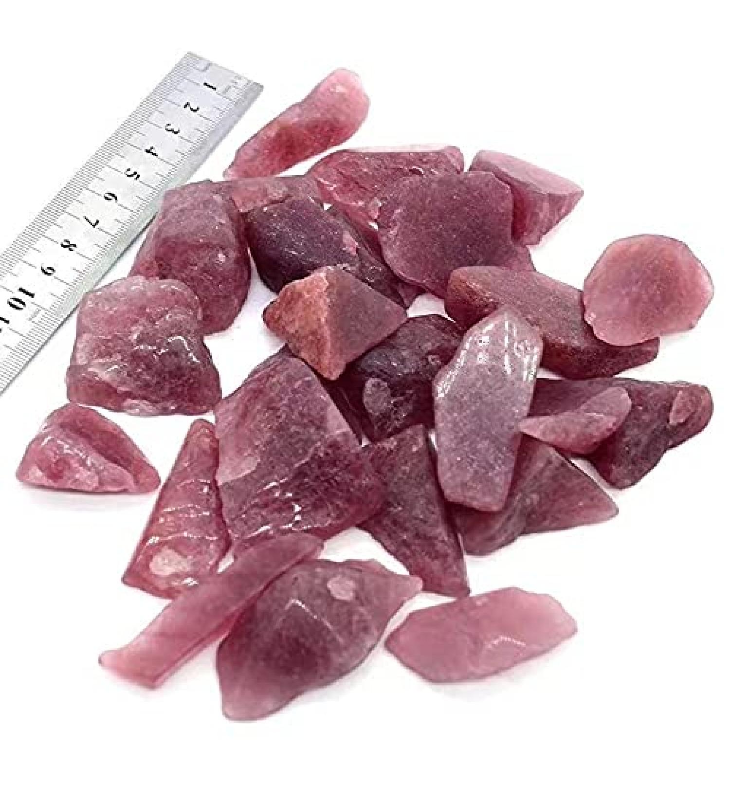 300g Natural raw Polished Strawberry Quartz Crystal Stones Natural Luster - Buy Online on SooperMarket.com