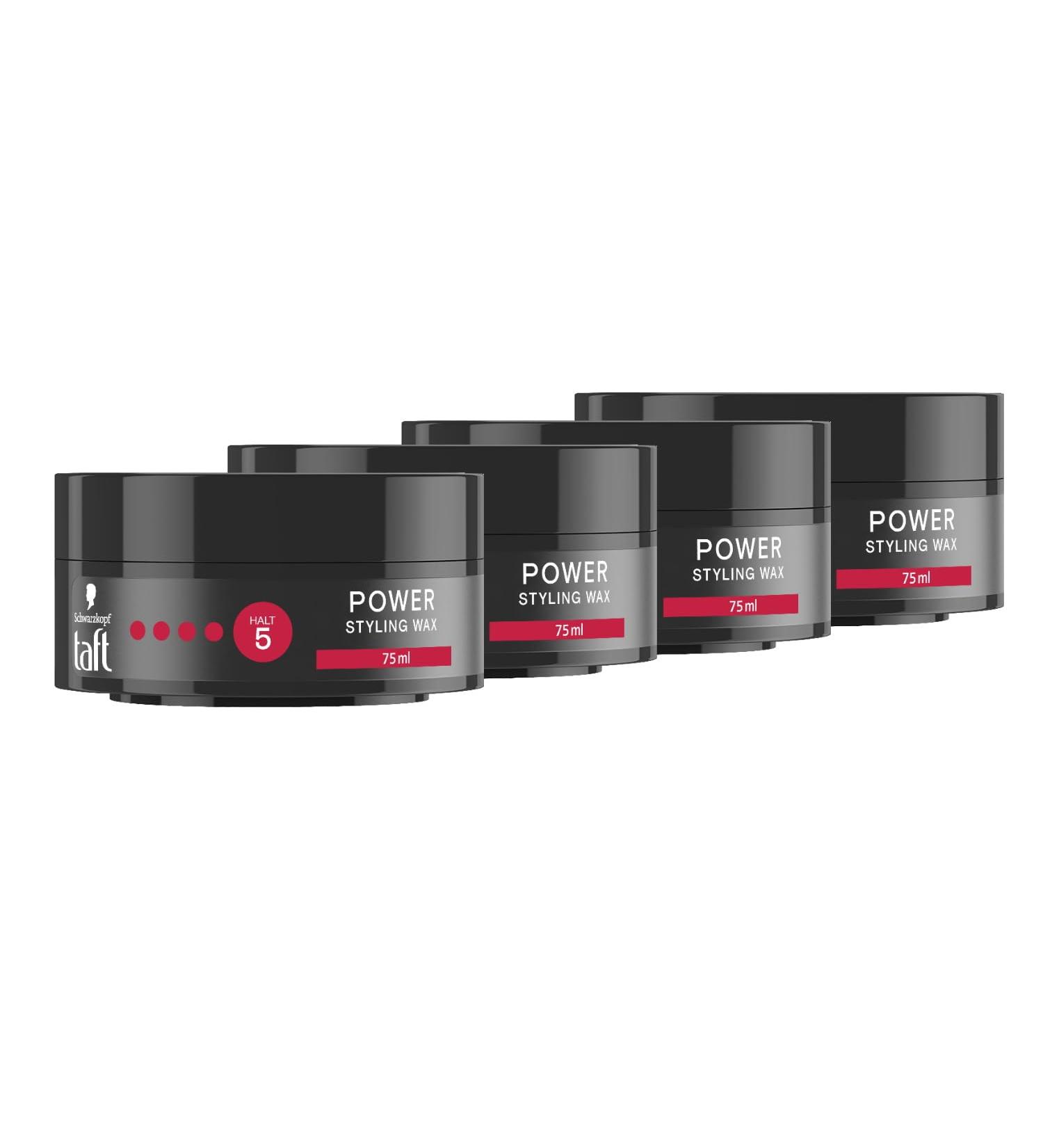 Schwarzkopf Taffel Styling Wax Power (4x75ml) - Vegan Hair Wax for 48-Hour Hold Gentle on Hair & Scalp | Buy Internationally - Buy Online on SooperMarket.com