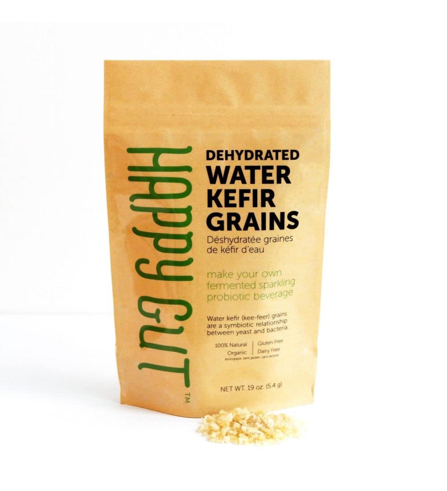 Organic Dehydrated Water Kefir Grains by Happy Gut - Unlimited Usage, Vegan, Gluten-Free - Buy Online on SooperMarket.com