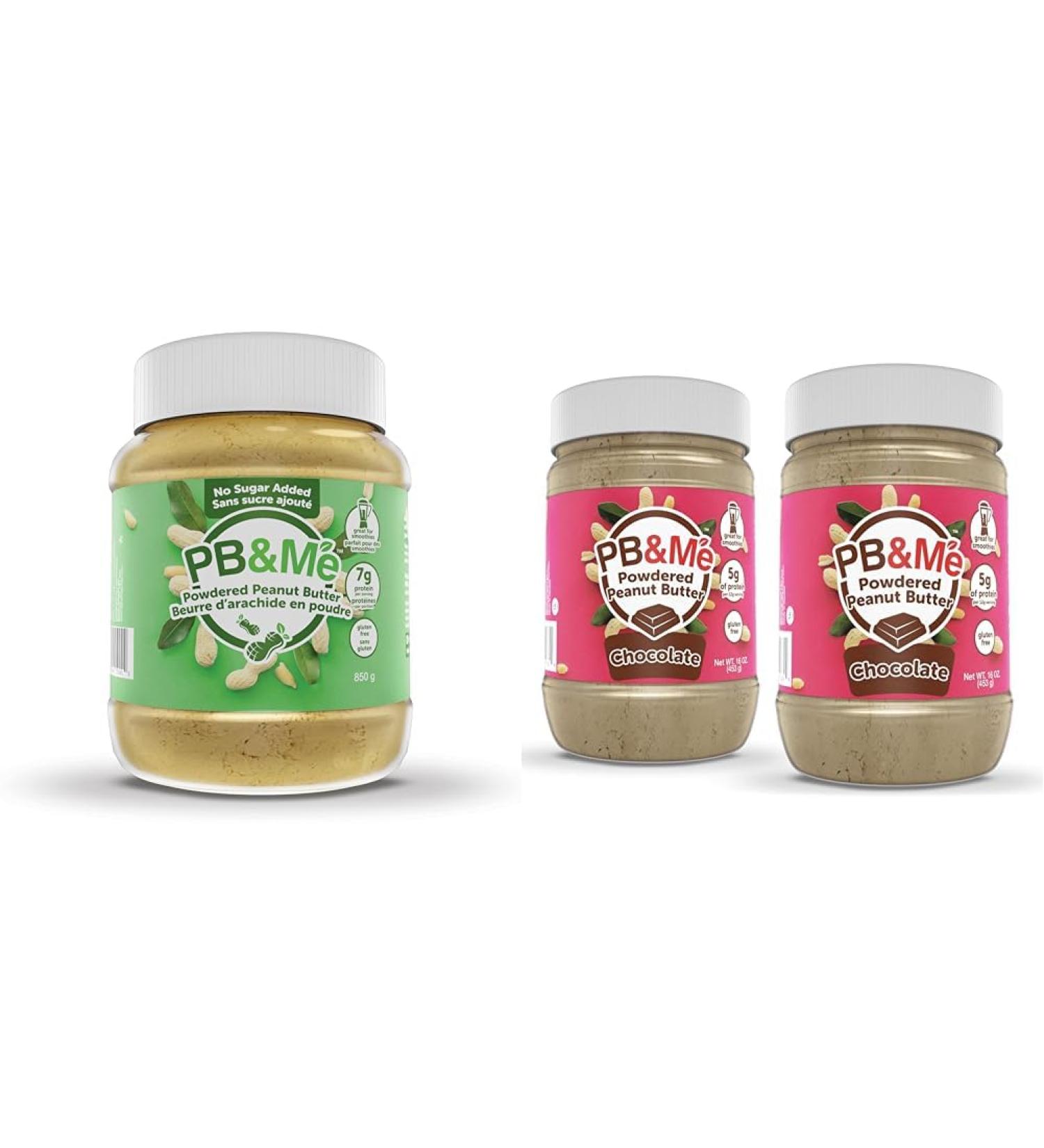 PB&Me Sugar Free Peanut Butter Powder - Powdered Peanut Butter No Sugar for Low Calorie Snacks & Powdered Peanut Butter - Chocolate Peanut Butter Powder Peanut Powder for Smoothies - Buy Online on SooperMarket.com