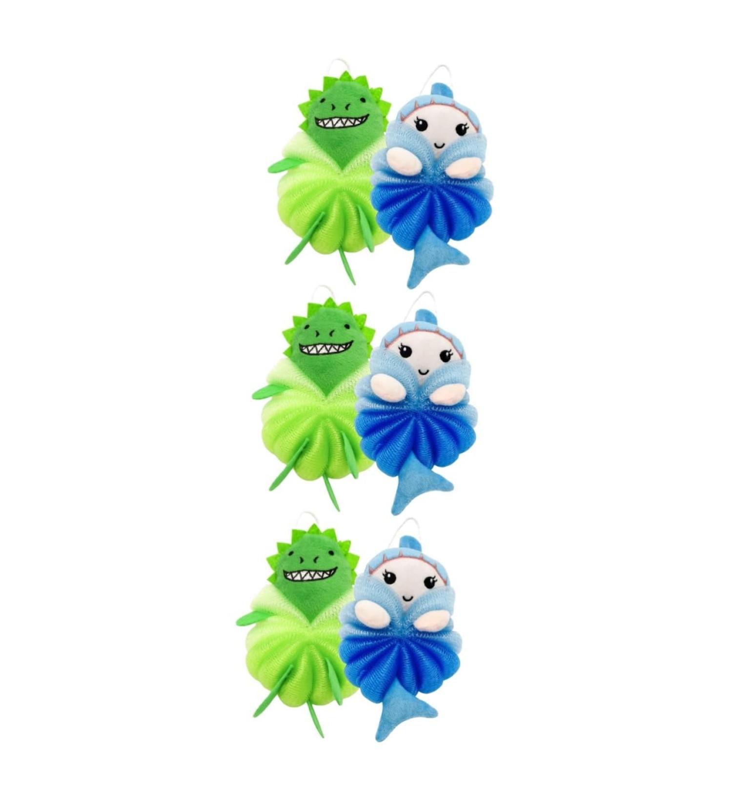 NOLITOY 6 Pcs Kids Bath Balls - Exfoliating Mesh Brush & Sponge Set | Cute Bath Scrubber for Children - Ideal for Newborns & Toddlers - Buy Online on SooperMarket.com