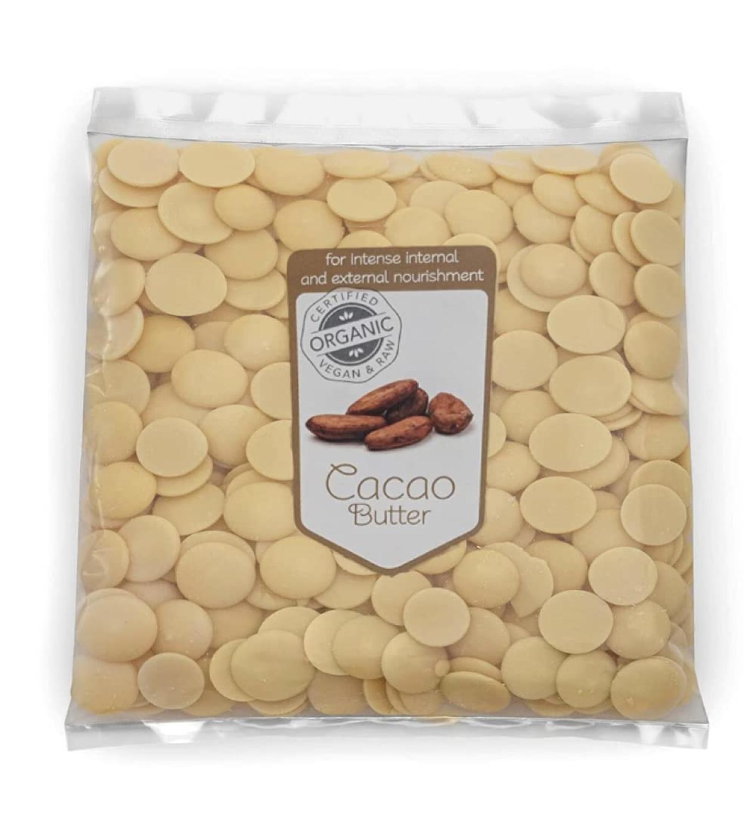 Organic Raw Cocoa/Cacao Butter Wafers 1KG - Superfood Grade for Baking & Skincare - Buy Online on SooperMarket.com
