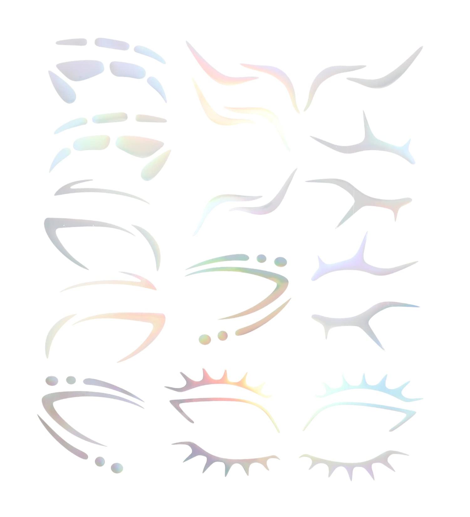 MUSISALY 6pcs Iridescent Eyeliner Face Eye Shadow Stickers Eyebrow Sticker Makeup Sticker Transfer Glue - Buy Online on SooperMarket.com
