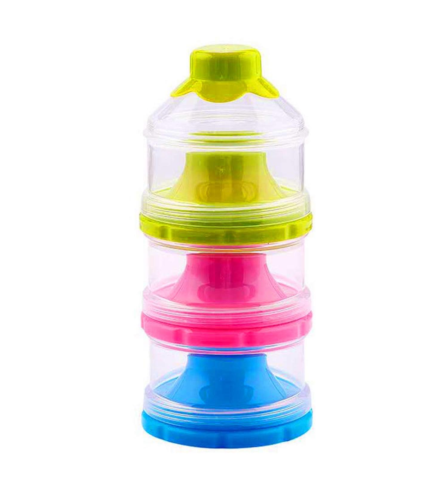 Portable 3-Layer Formula Dispenser for Travel & Outdoor Activities - Milk Powder & Snack Storage Container for Nighttime Nursing - Buy Online on SooperMarket.com