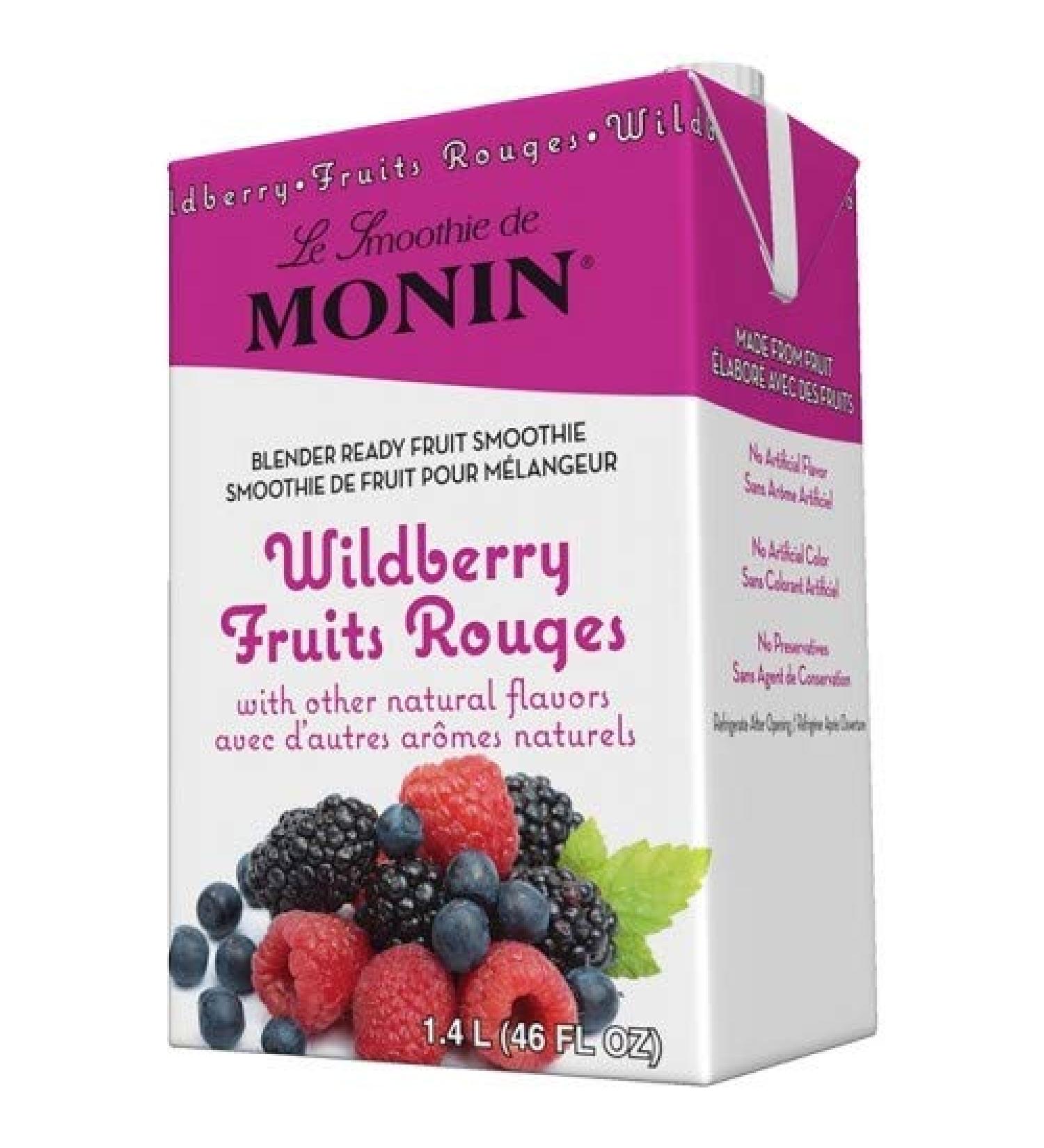 Monin Wildberry Fruit Smoothie Mix (46oz), H-Smoothie, Wildberry