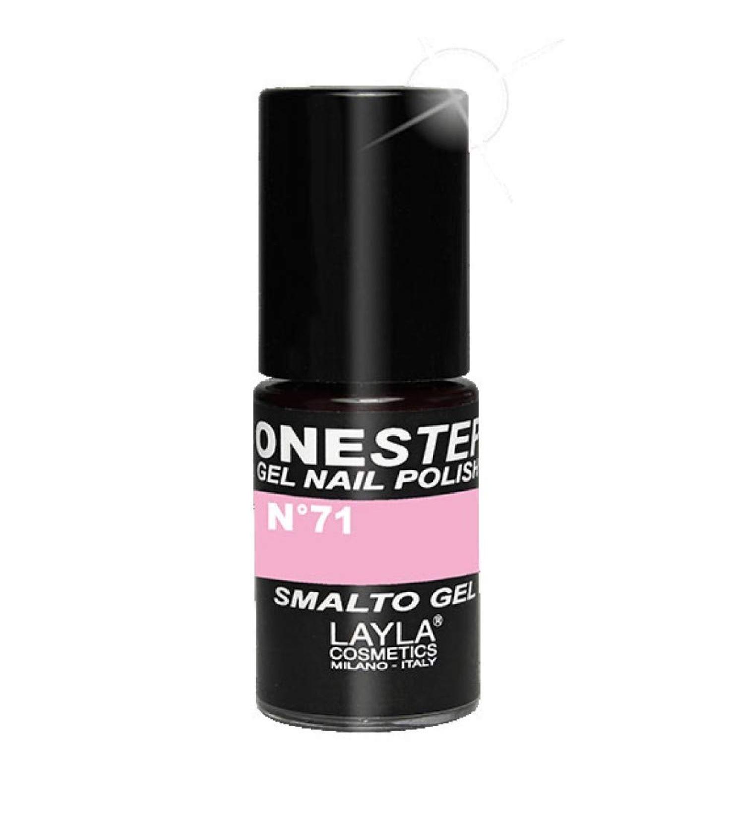 One Step semi-Permanent Gel nail polish 3-in-1 quick and easy application lasts 3 weeks high pigmentation without a dispersion layer 5 ml Layla Cosmetics No. 71 Sexy Heart (Rosa) N.71 Sexy Heart (pink) 10 ml (1 pack)