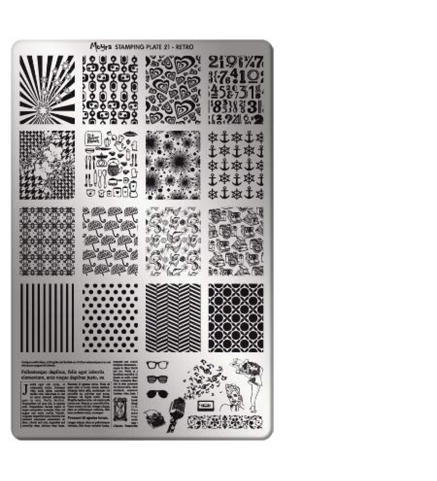 Moyra Stampingplatte 21 Retro