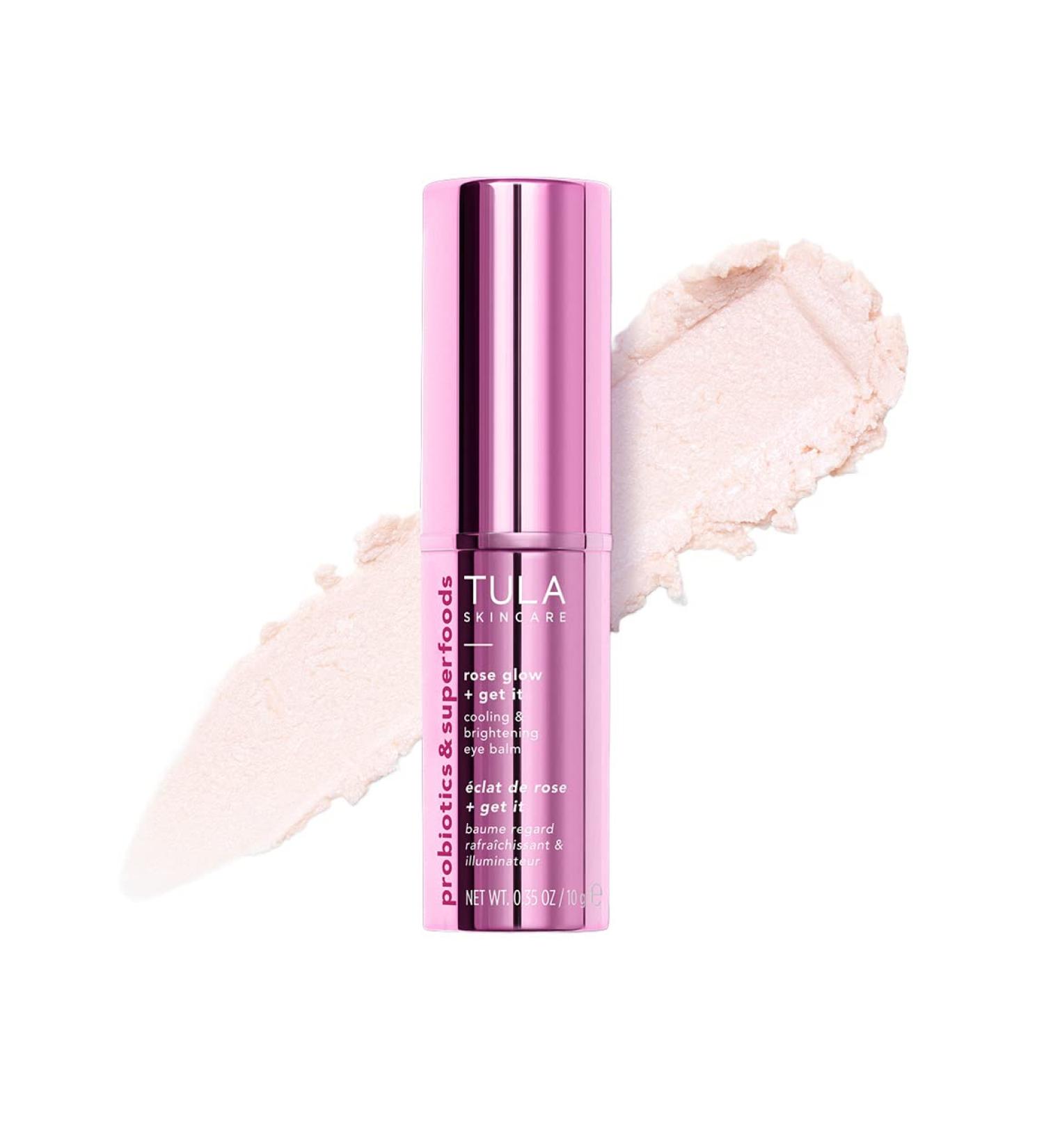 Tula Skin Care Chrome Rose Glow & Get It Cooling Eye Balm - Dark Circle Treatment Hydrate & Brighten Undereye Area On-the-Go (0.35 oz - Buy Online on SooperMarket.com