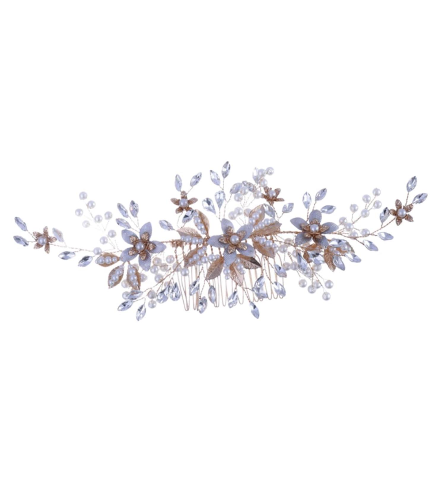 Gogogmee Headgear Bridal Hair Comb Bridal Headpieces for Wedding Bride Hair Comb Wedding Pearl Hair Comb Wedding Hair Accessories for Brides Wedding Hair Comb Wedding Headpiece for Bride - Buy Online on SooperMarket.com