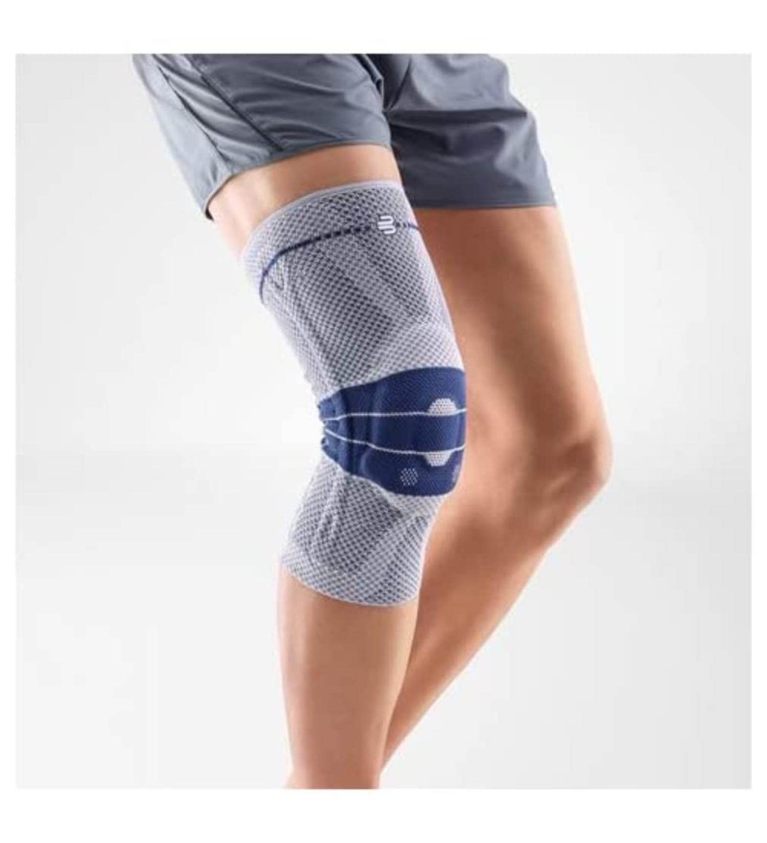 Bauerfeind GenuTrain Knee Support Brace (New Version) - Targeted Support for Pain Relief & Stabilization for Weak, Swollen & Injured Knees & Arthritis - Size 4 - Color Titanium 4 Titanium