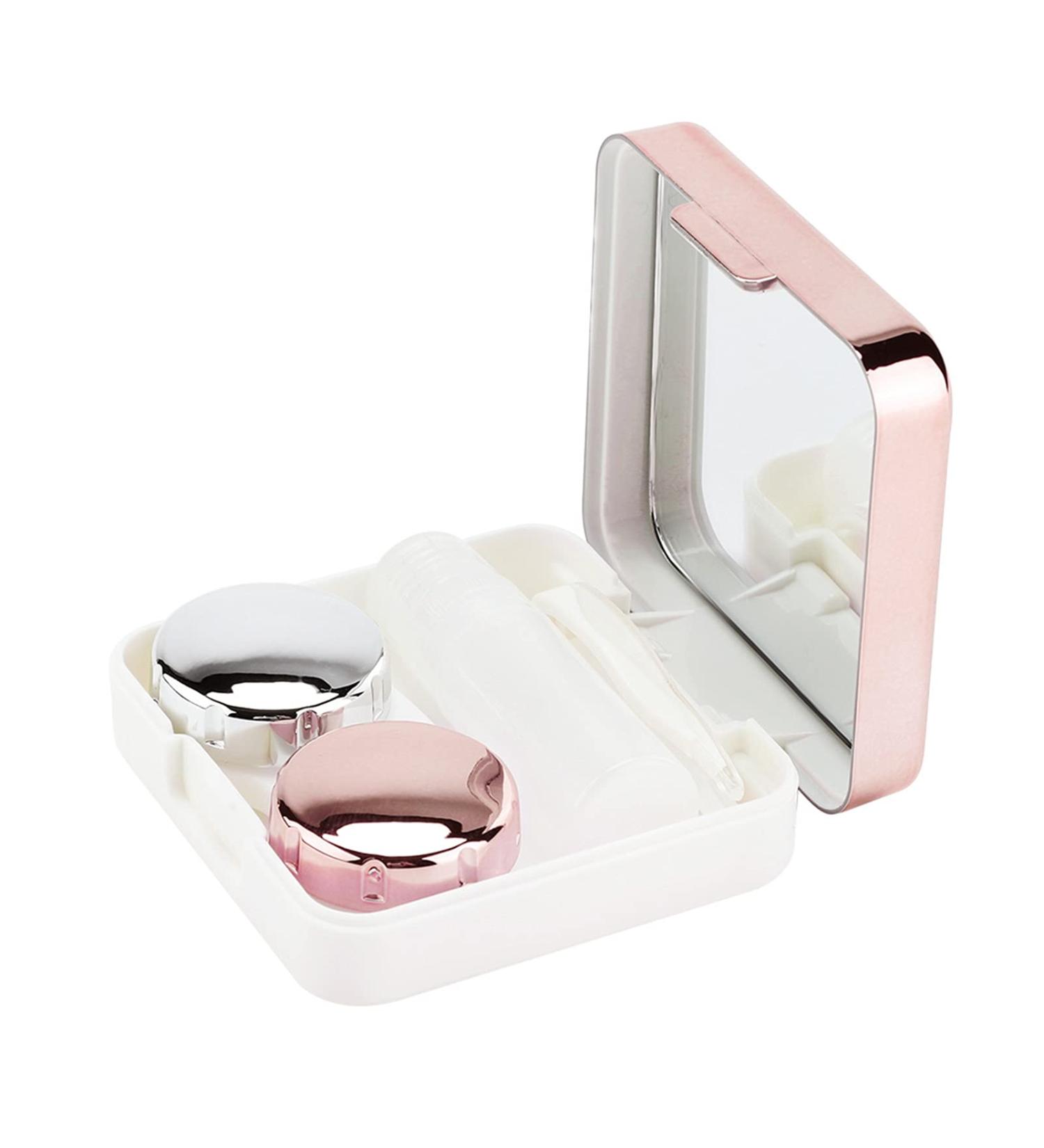 Dioche Reflective Contact Lens Case Set - Portable Travel Storage Box Mini Etui (Light Pink) - Buy Online on SooperMarket.com