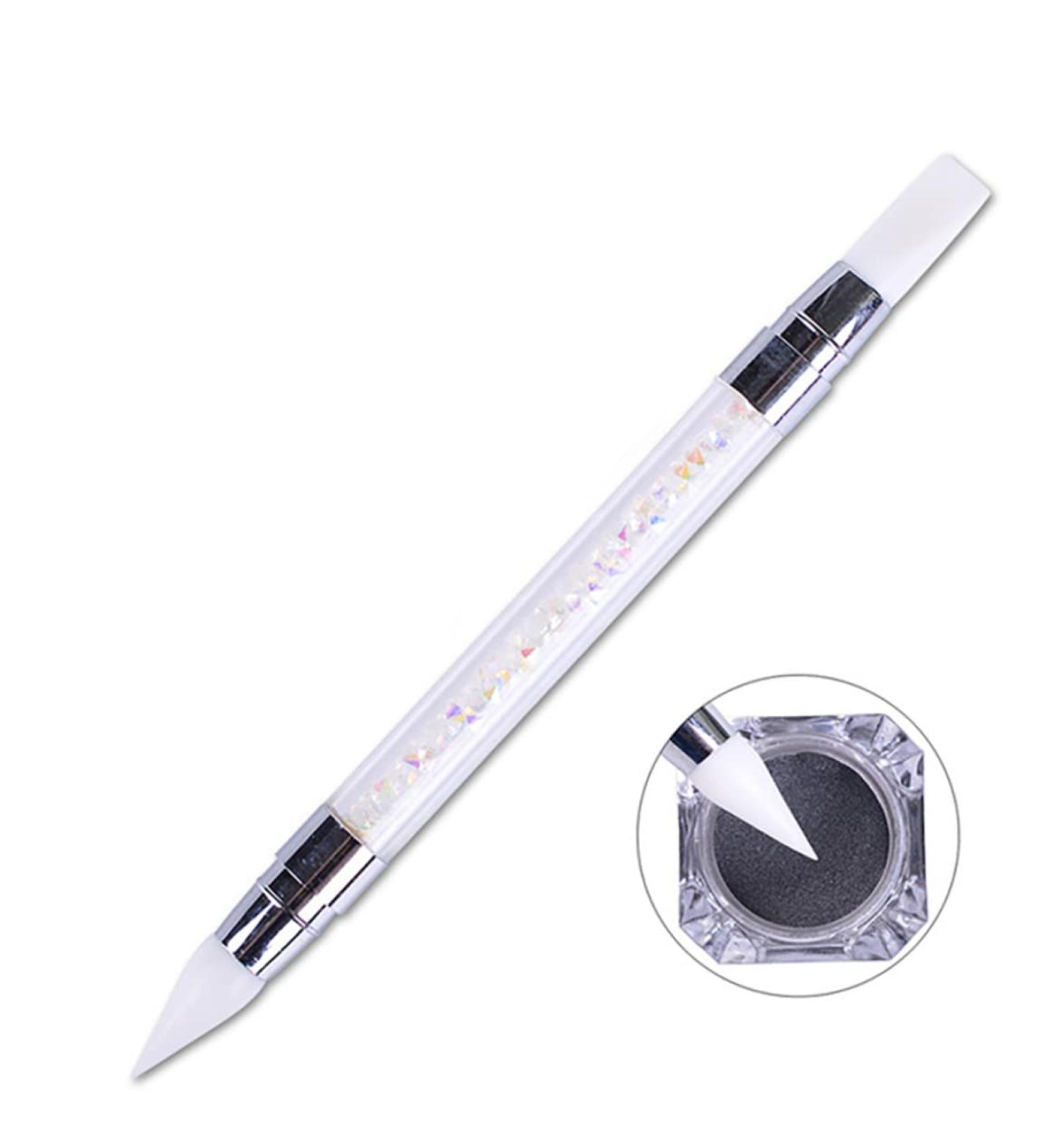 Nail Art Sculpture Pens Silicone Dual Head Manicure Carving Pen Rhinestone Beads Picker Tool - Buy Online on SooperMarket.com