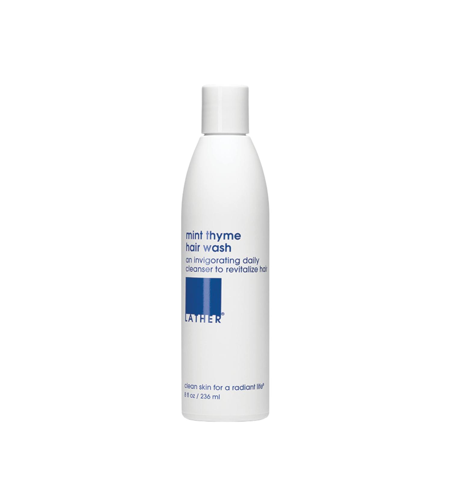 LATHER Mint Thyme Hair Wash - Natural Shampoo with Peppermint Oil, Green Tea, Mint & Thyme - 8 Oz Bottle | Self Care Essential Oils - Buy Online on SooperMarket.com