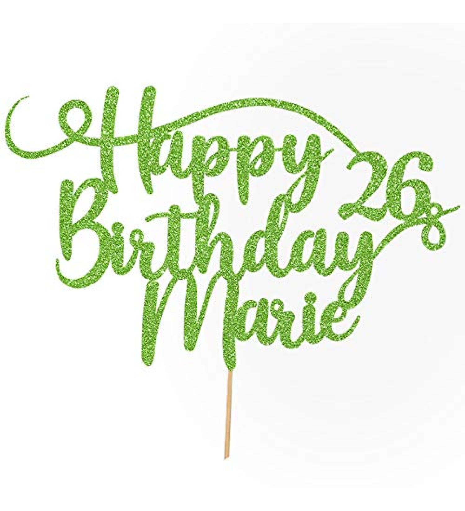 Personalized Happy Birthday Glitter Cake Decoration | Custom Colors & Names | Cakeshop - Buy Online on SooperMarket.com