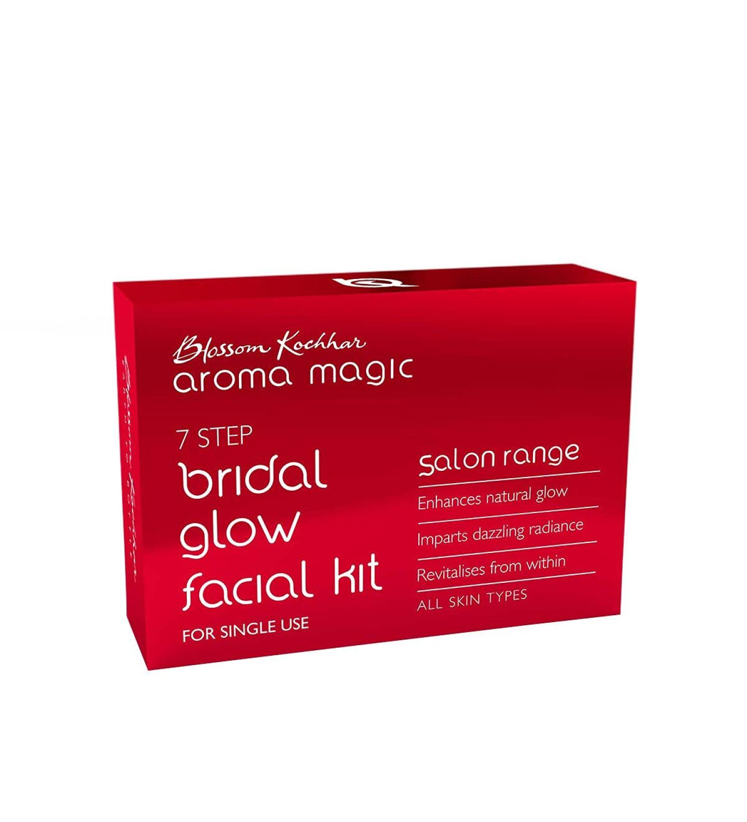 Aroma Magic Bridal Glow Facial Kit - 7 Steps Skincare Set for All Skin Types | Revitalize Dull Skin & Enhance Natural Glow - Single Use - Buy Online on SooperMarket.com