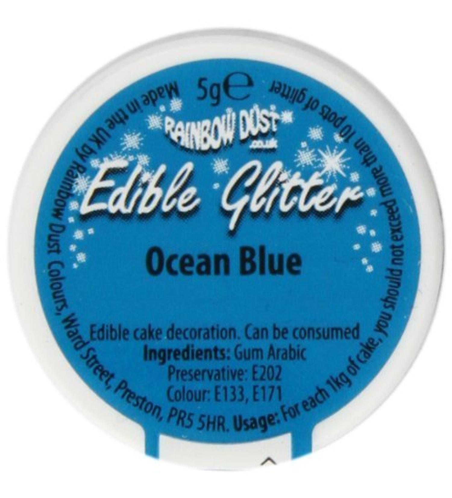 Rainbow Dust Edible Glitter - Ocean Blue | Perfect for Cakes Cookies & Desserts | International Shipping - Buy Online on SooperMarket.com