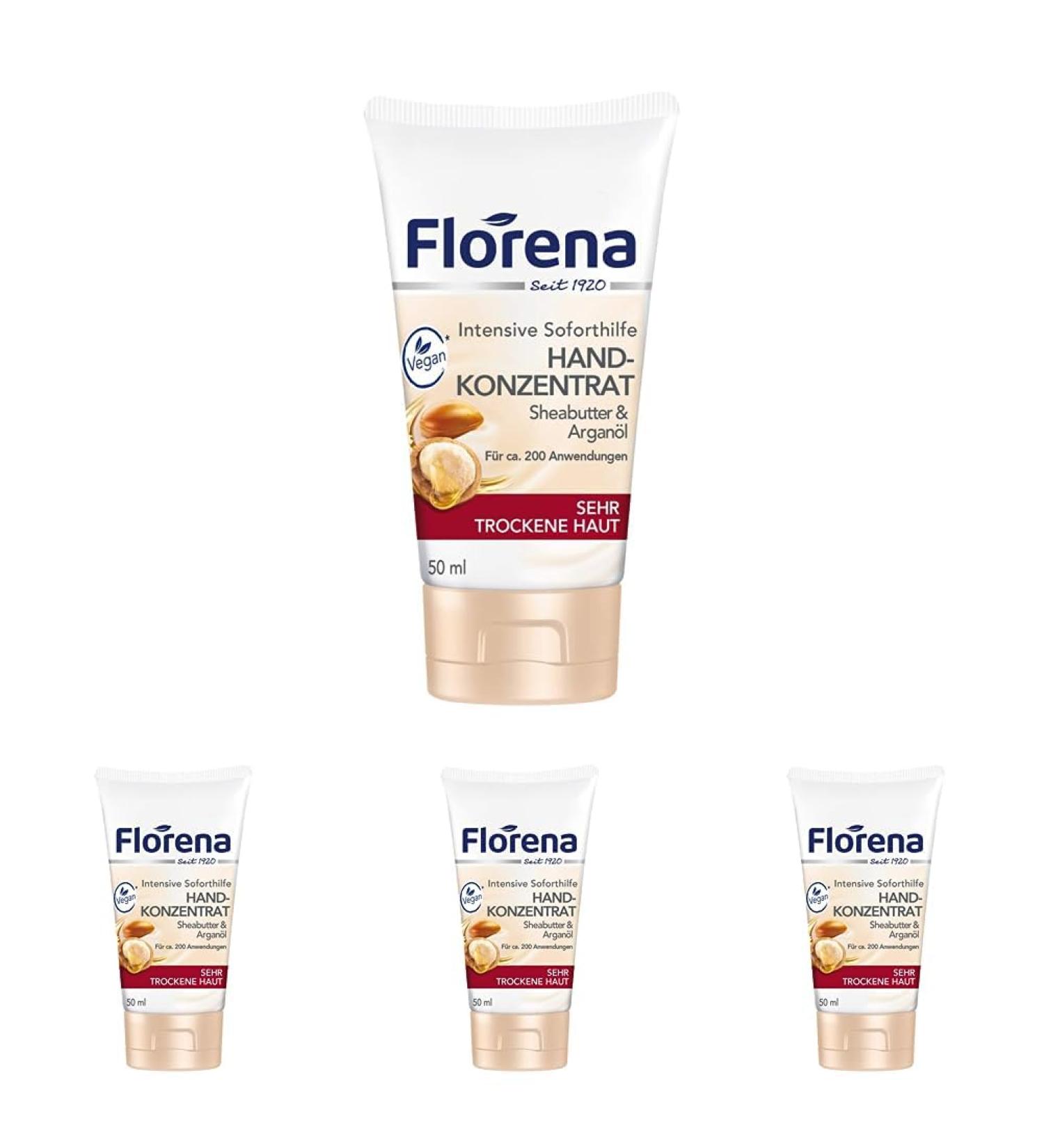 Florena Hand Cream Concentrate - Pack of 4 (1 x 50 ml) | Hydrating & Nourishing Moisturizer for Soft Hands - International Shipping Available - Buy Online on SooperMarket.com