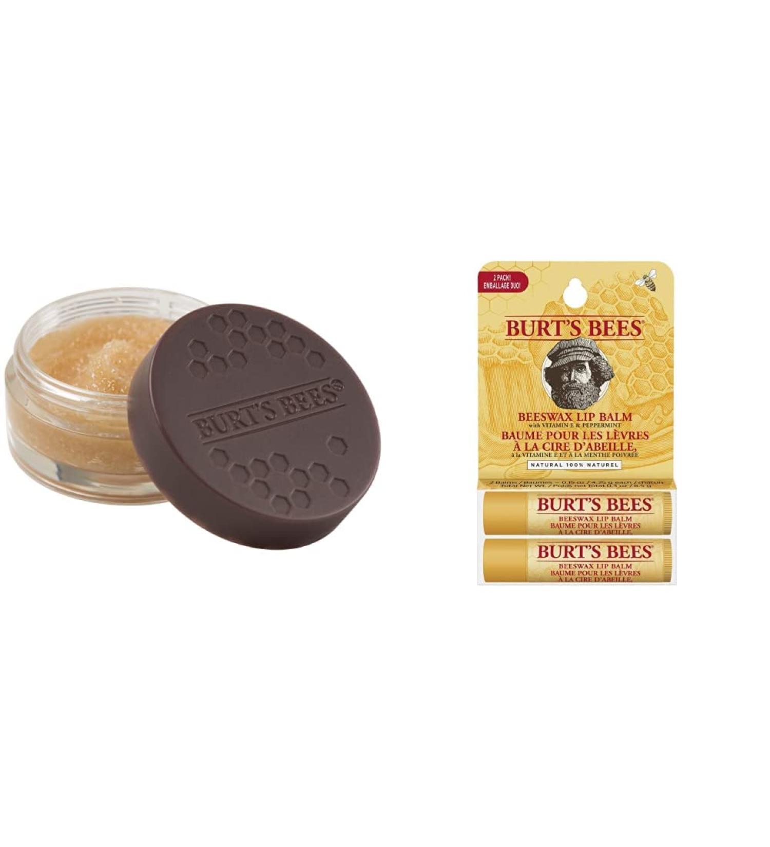 Burt's Bees 100% Natural Nursing Lip Peeling & Moisturizing Lip Balm 2-Pack - Beeswax Nourishing Care - Buy Online on SooperMarket.com