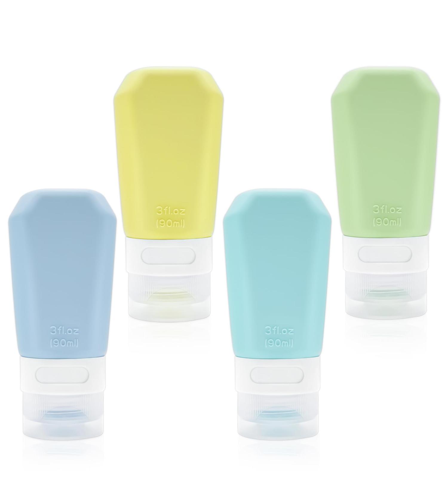 Silicone Travel Bottles Set - TSA-Approved 4 Pack for Shampoo Lotion & More - Leak-Proof Travel Accessories - Buy Online on SooperMarket.com
