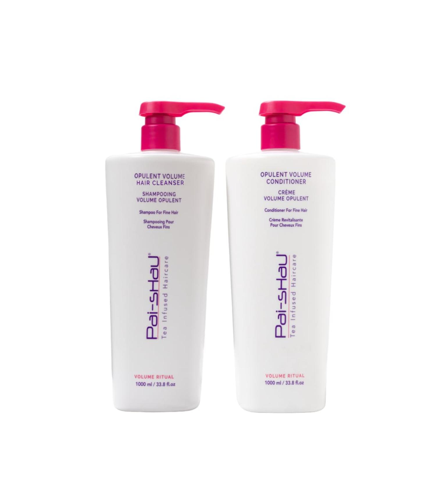 Pai-Shau Opulent Volume Cleanser and Conditioner Duo Set - Volumizing Cleanser and Conditioner for Thin Hair - Provides Improved Volume and Hydration - Shampoo for Women - 33.8 Fl Oz each Volume Duo 1L - Buy Online on SooperMarket.com