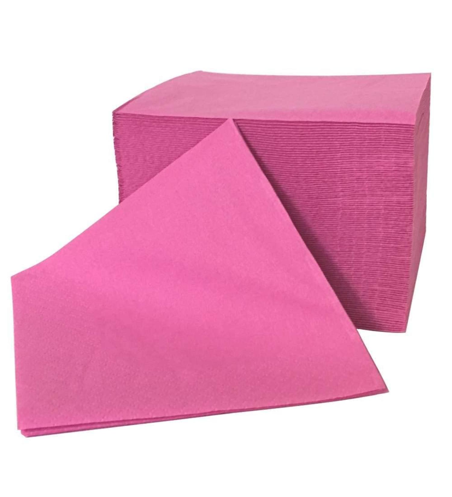 Sellaviva Cocktail napkiettes Pink - 1/4 Falz 24x24 2lagy - Zollztin single -use napkin - Color: pink plain colors - coasters for drinks or for BBQ celebrations party - 100 pieces