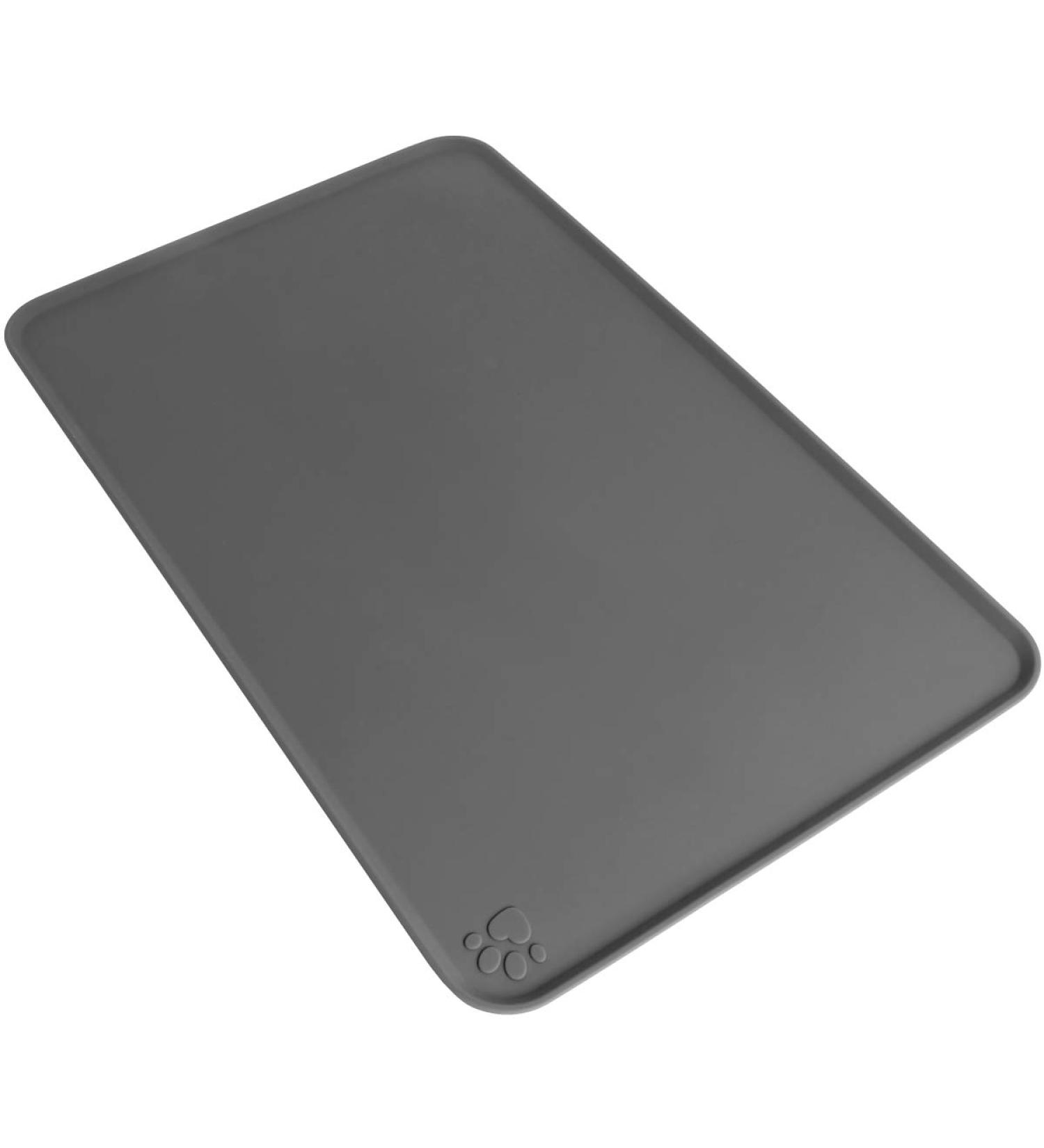 iGadgitz Home U6713 Silicone Pet Feeding Mat 47x30cm Non Slip Pet Food Mat for Dog Cat Bowls - Grey - Buy Online on SooperMarket.com