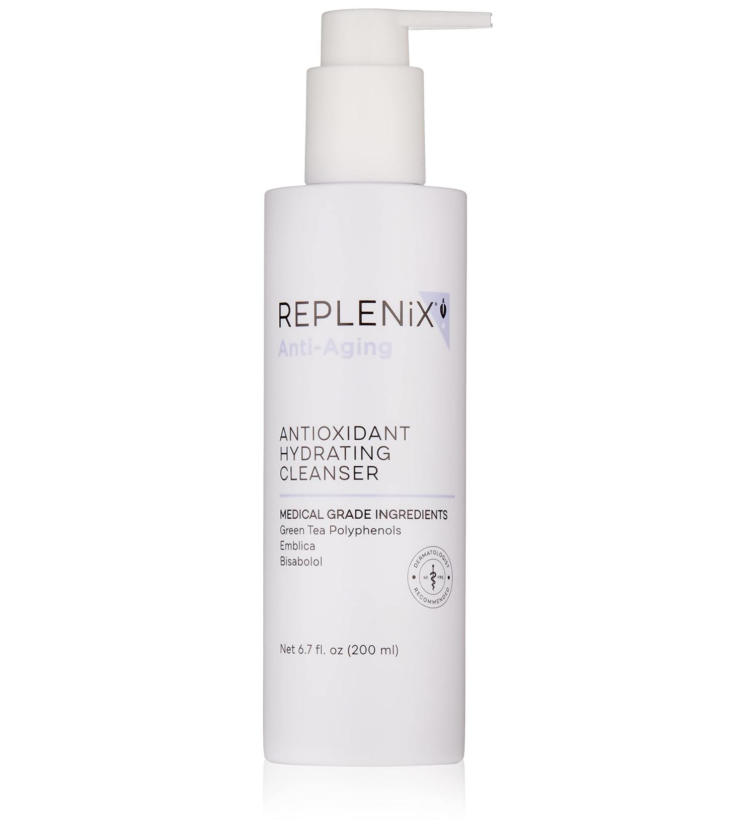 Replenix Antioxidant Hydrating Cleanser 6.7 oz - Medical Grade Anti-Aging Daily Facial Cleanser with Green Tea for Brightening - Buy Online on SooperMarket.com