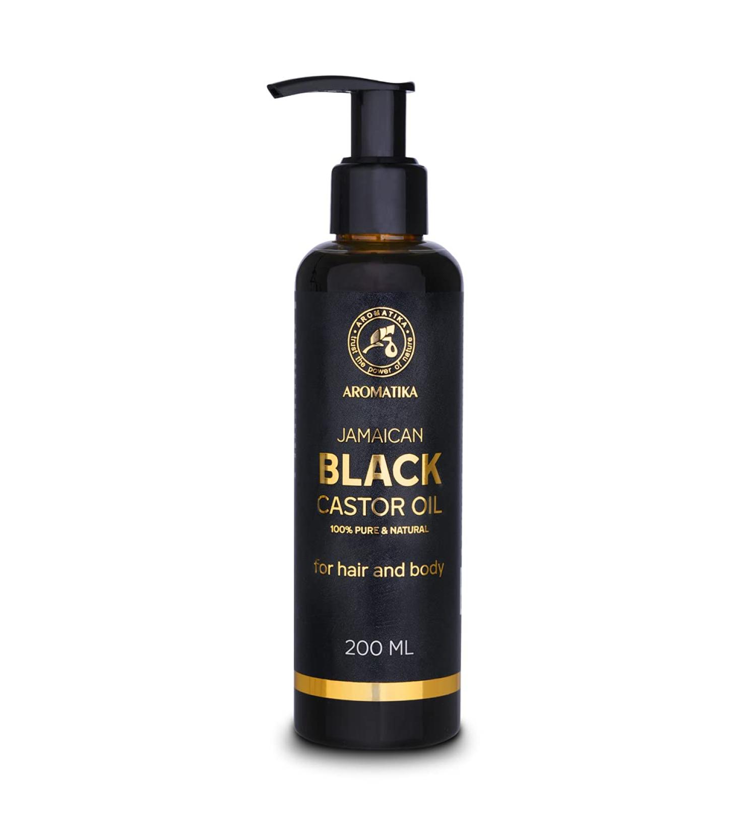 Jamaican Black Castor Oil 200ml - Natural Cold-Pressed Carrier Oil for Hair Eyelashes Eyebrows Beard & Nails - Ricinus Communis - Buy Online on SooperMarket.com