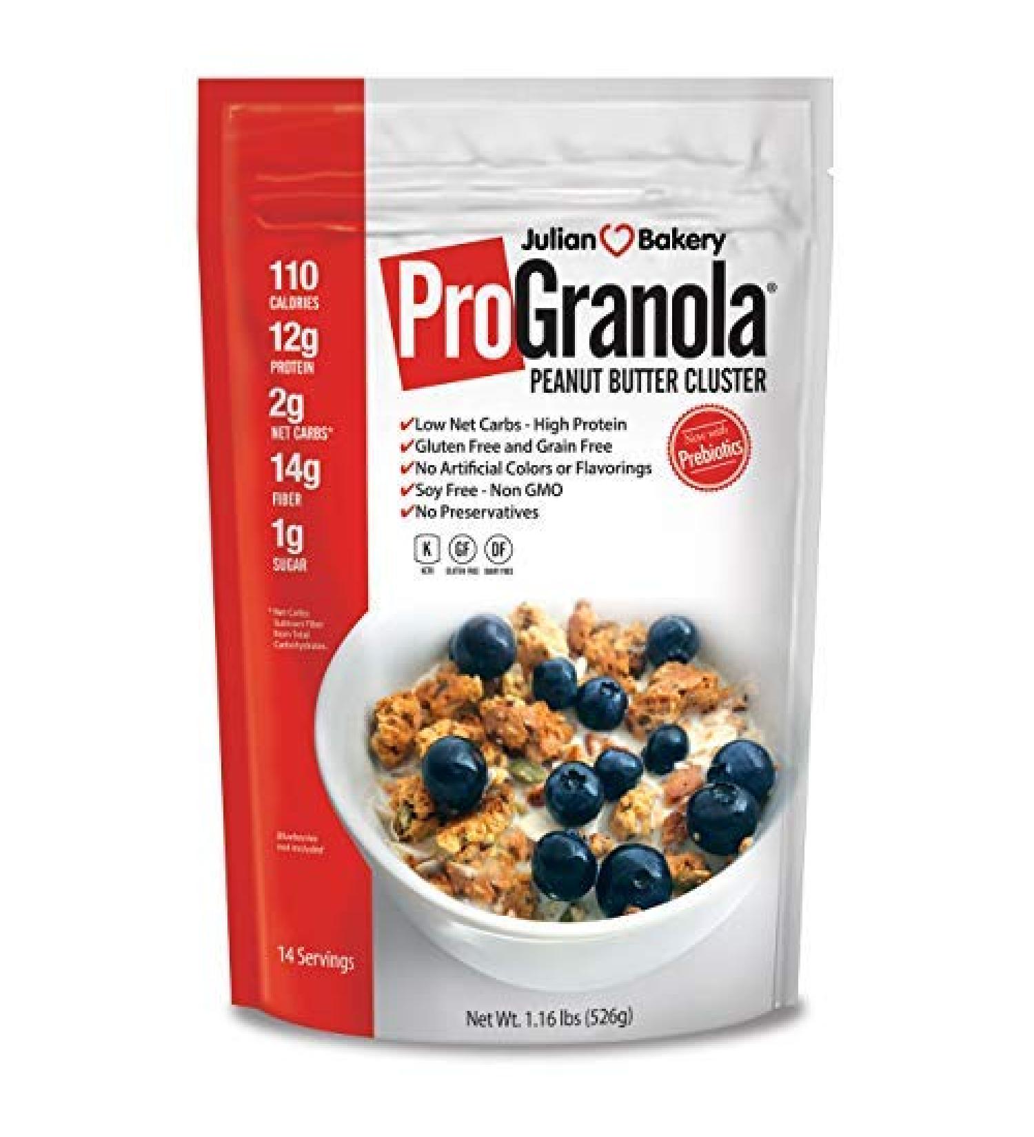 Julian Bakery ProGranola Cereal - Peanut Butter Cluster | 12g Protein | 2 Net Carbs | Gluten-Free, Grain-Free | 14 Servings - Buy Online on SooperMarket.com
