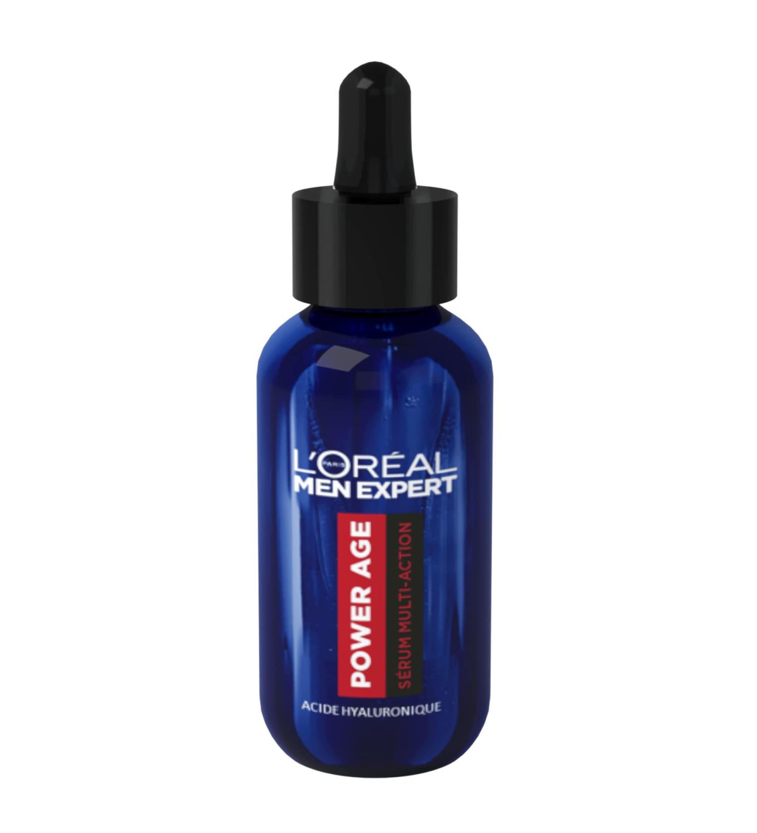 L'Or al Paris L'Or al Men Expert - Multi-Action Moisturizing & Anti-Aging Facial Serum for Men - with Hyaluronic Acid - for All Skin Types - Power Age - 30 ml