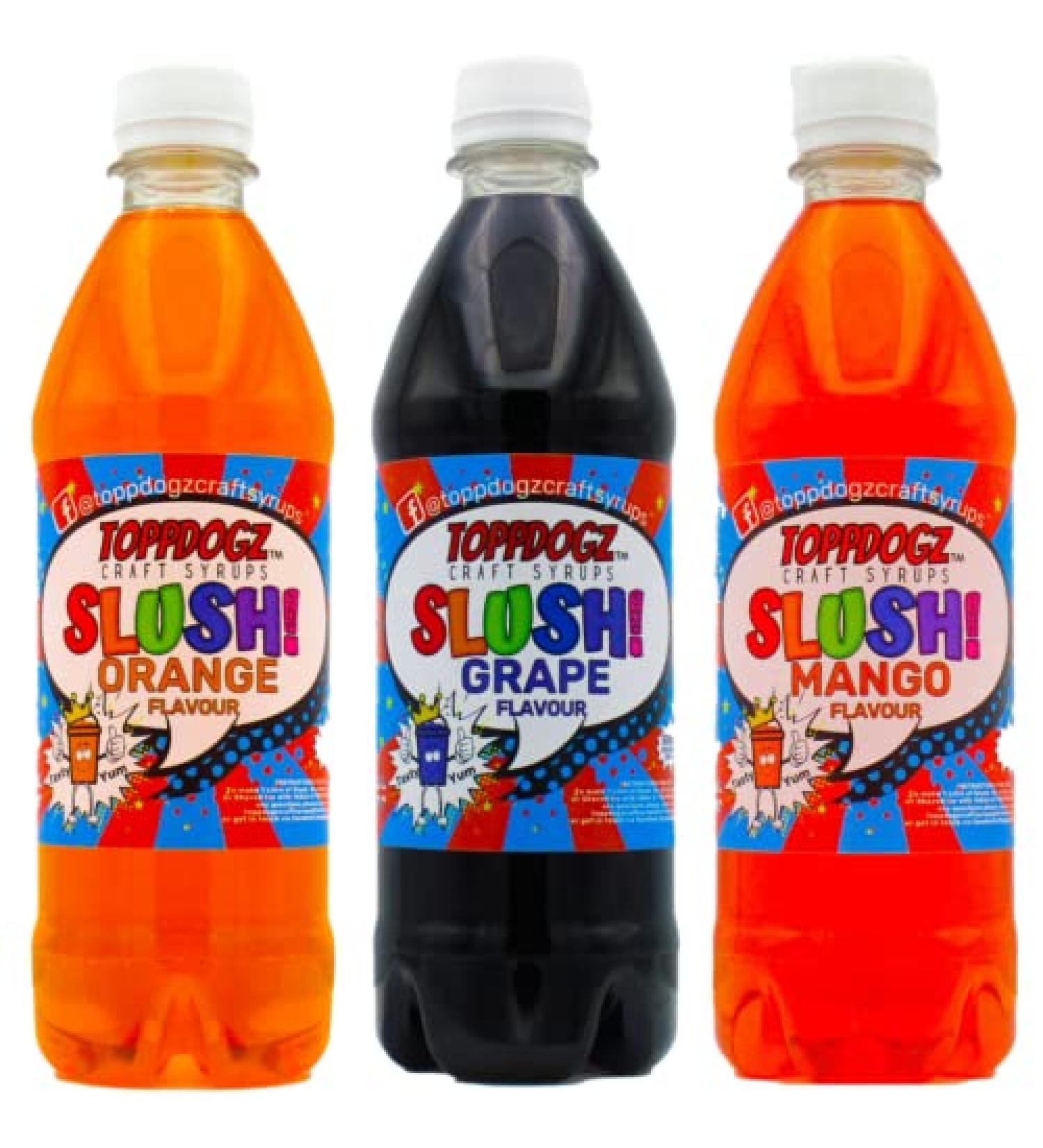 TOPPDOGZ Slush Syrup 3 x 500ml Orange Grape & Mango Home Slushie Syrup - Buy Online on SooperMarket.com