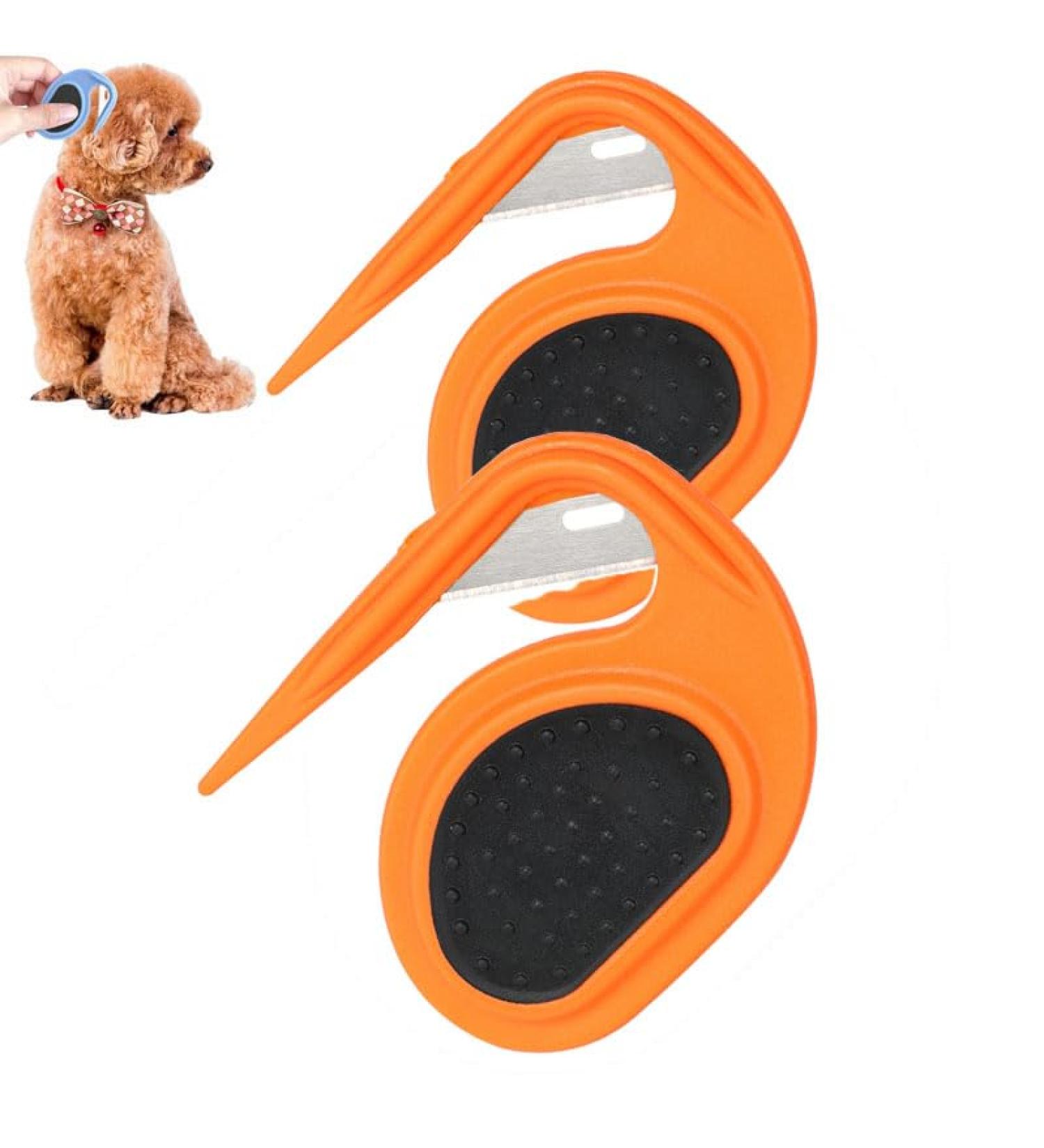 Professional Pet Knotting Comb - Steel Blade Densifier & De-Filtering Knife for Cats & Dogs - Remove Mats Easily (Orange) - Buy Online on SooperMarket.com